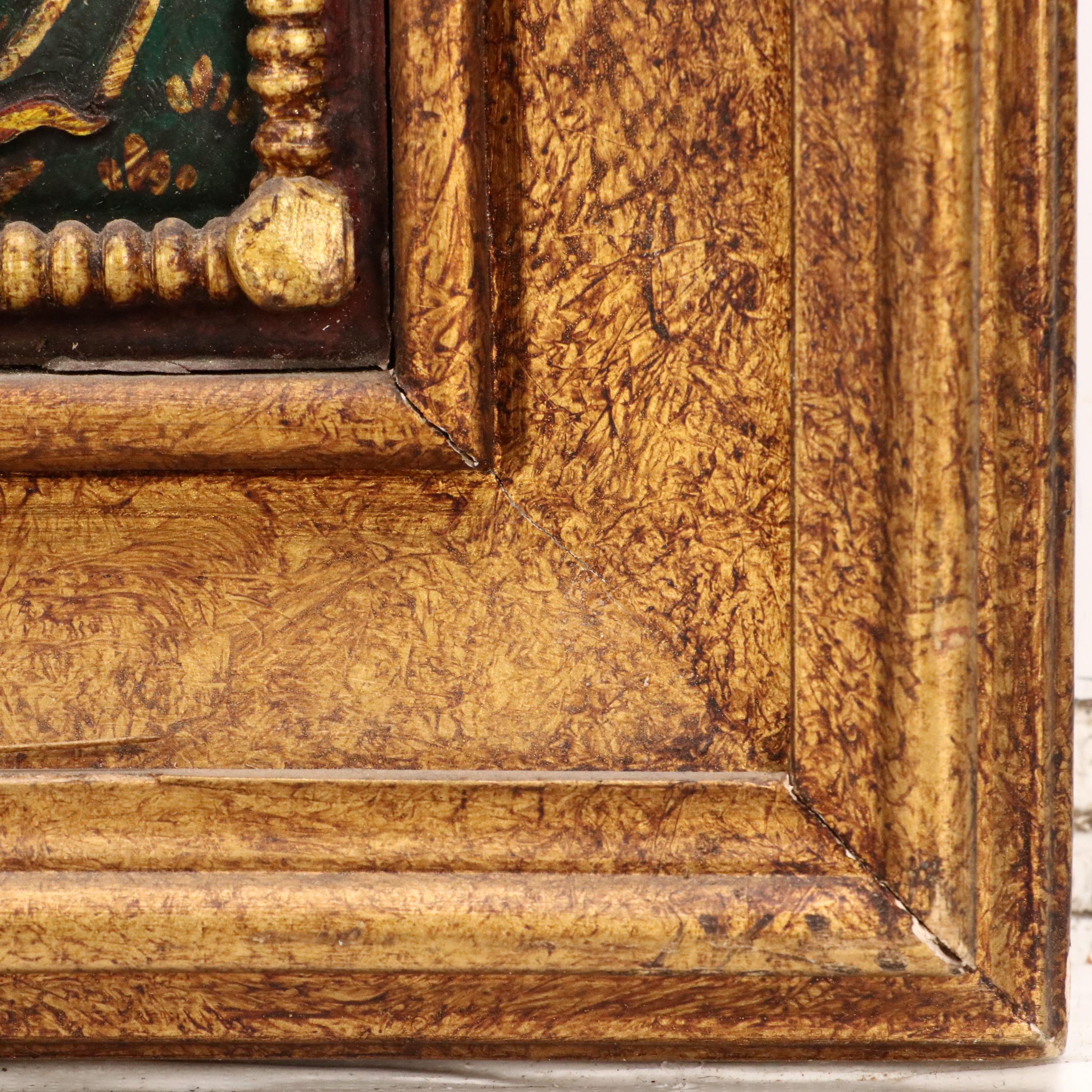 Tibetan Buddhist Hand-Painted Carved Wood Panels