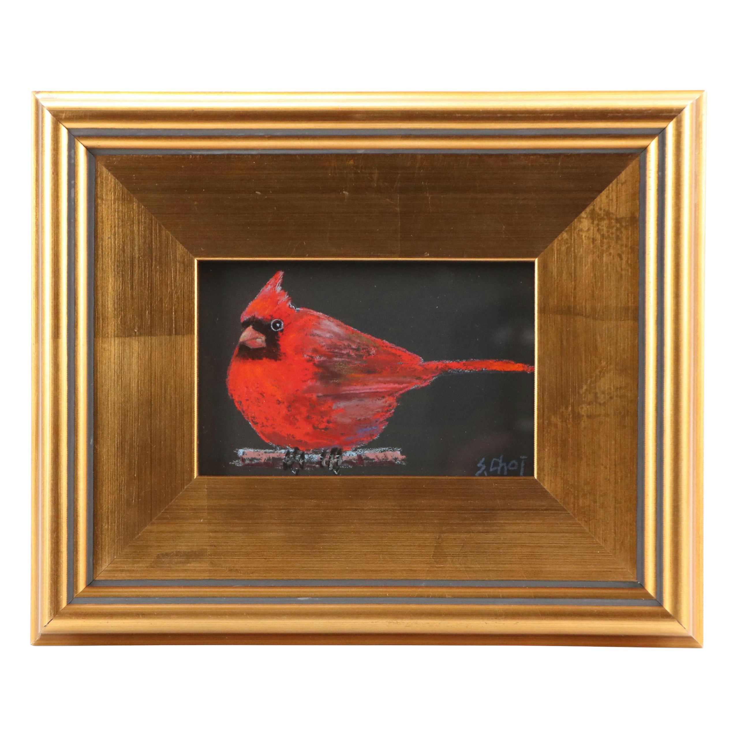 Sunkyung Choi Pastel Drawing of Cardinal, 21st Century