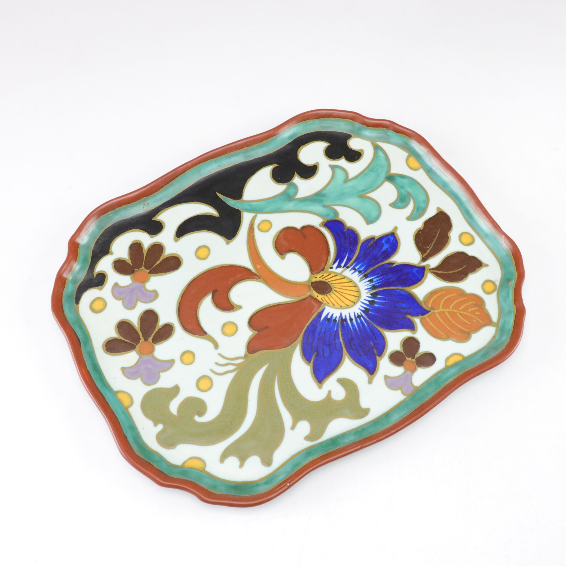 Hand-Crafted Gouda Pottery Decanter & Tray with Glasses