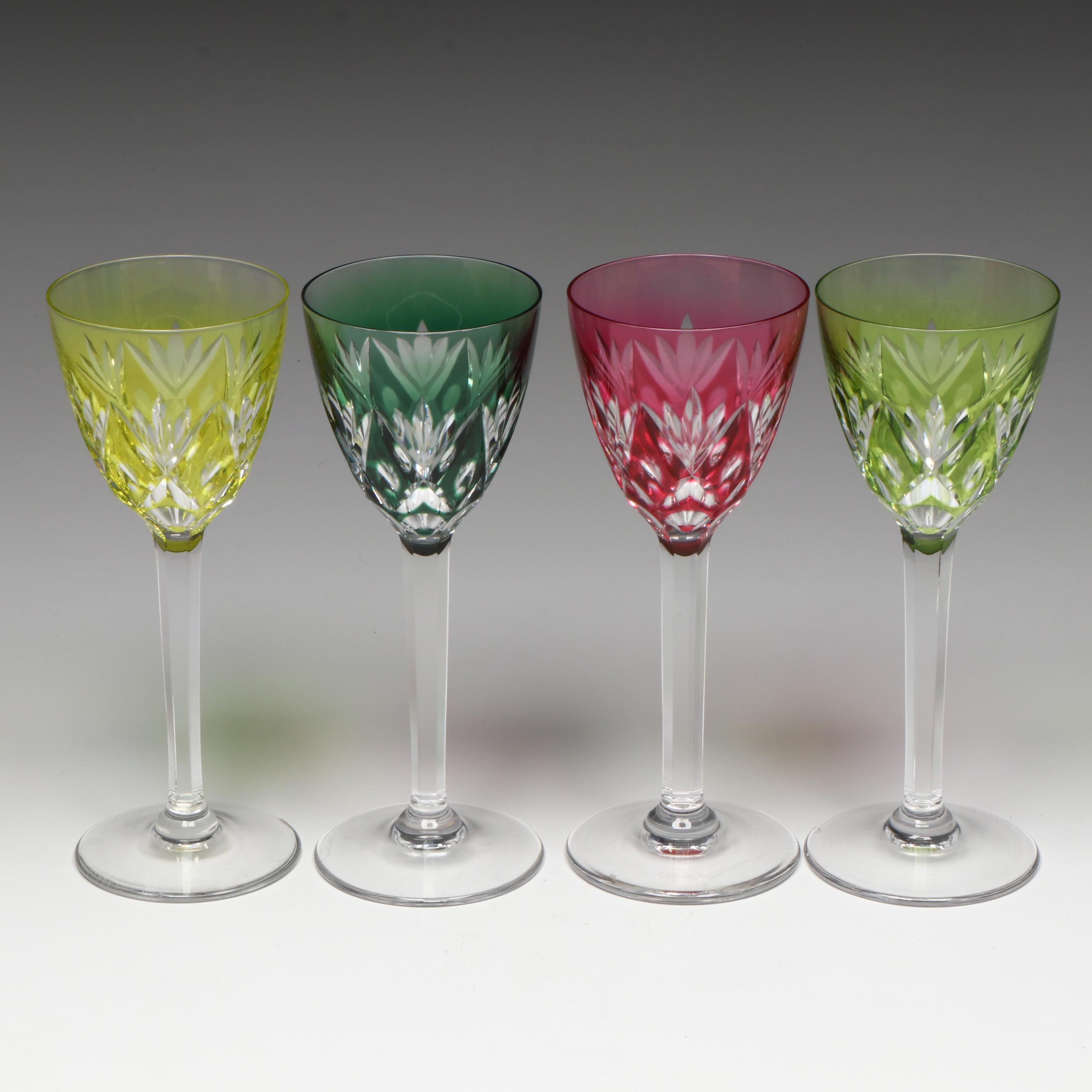 Bohemian Style Cut to Clear White Wine Glasses