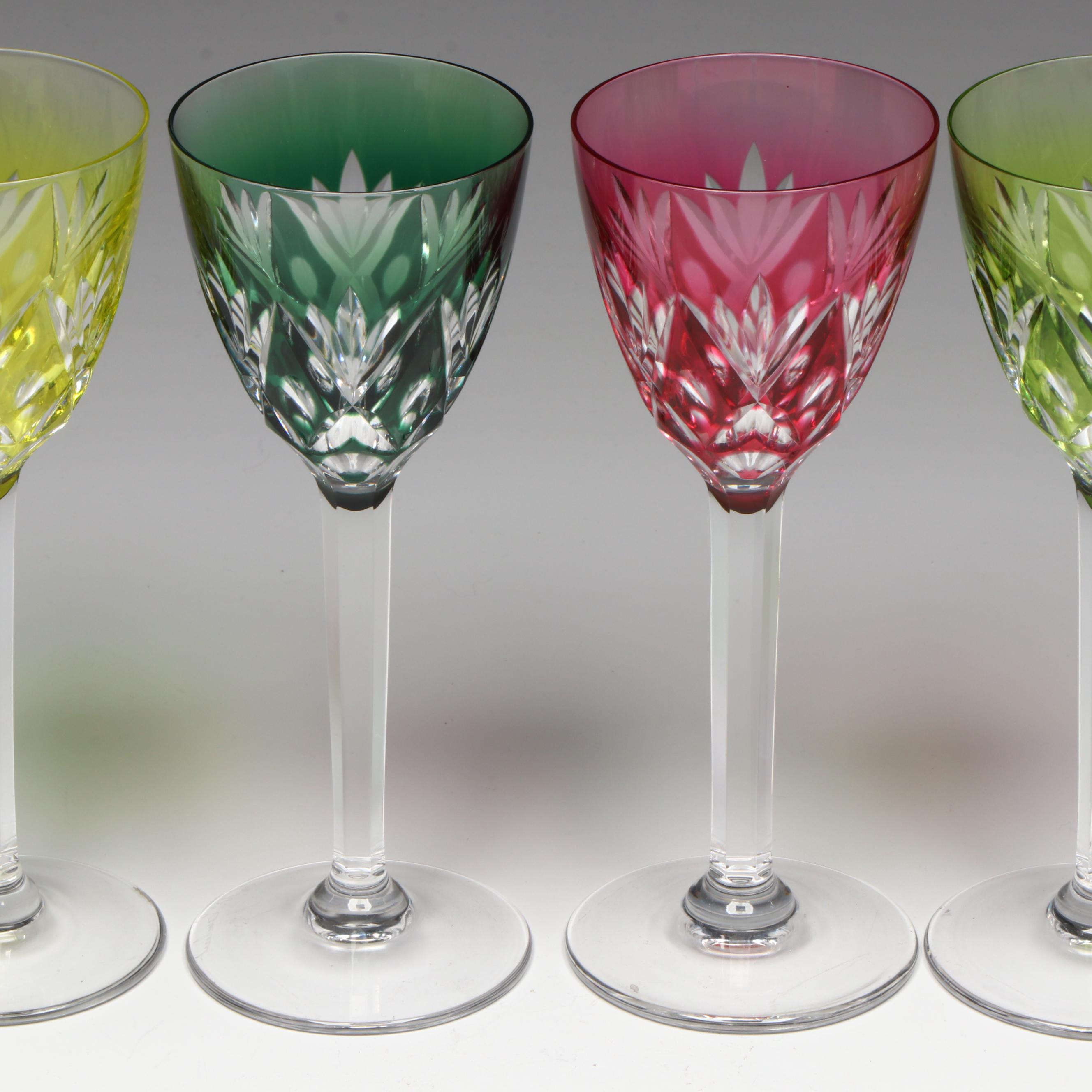 Bohemian Style Cut to Clear White Wine Glasses