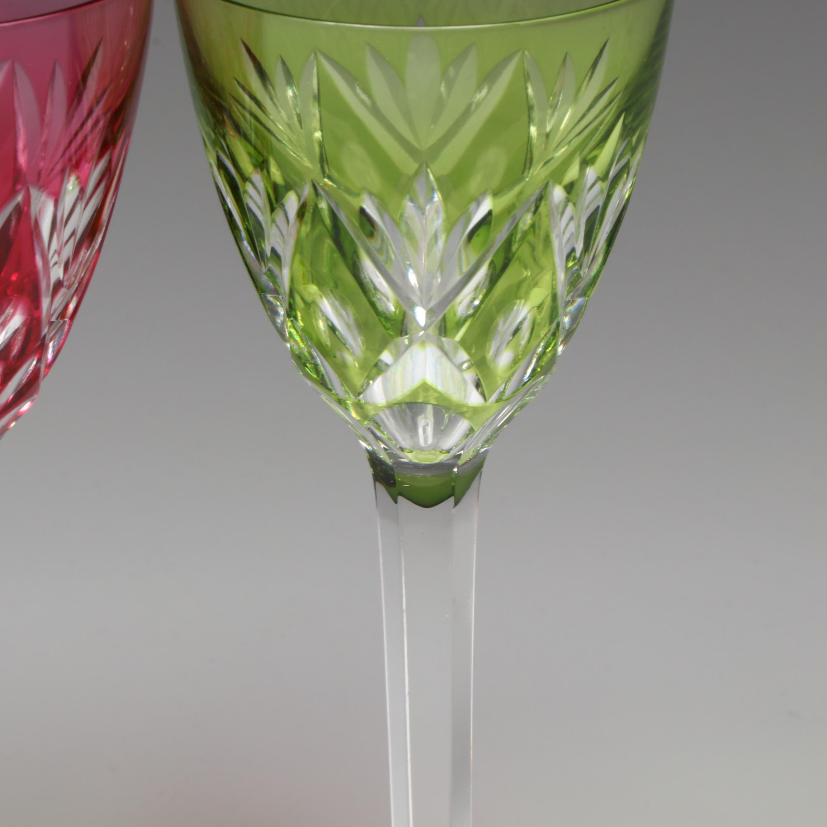 Bohemian Style Cut to Clear White Wine Glasses