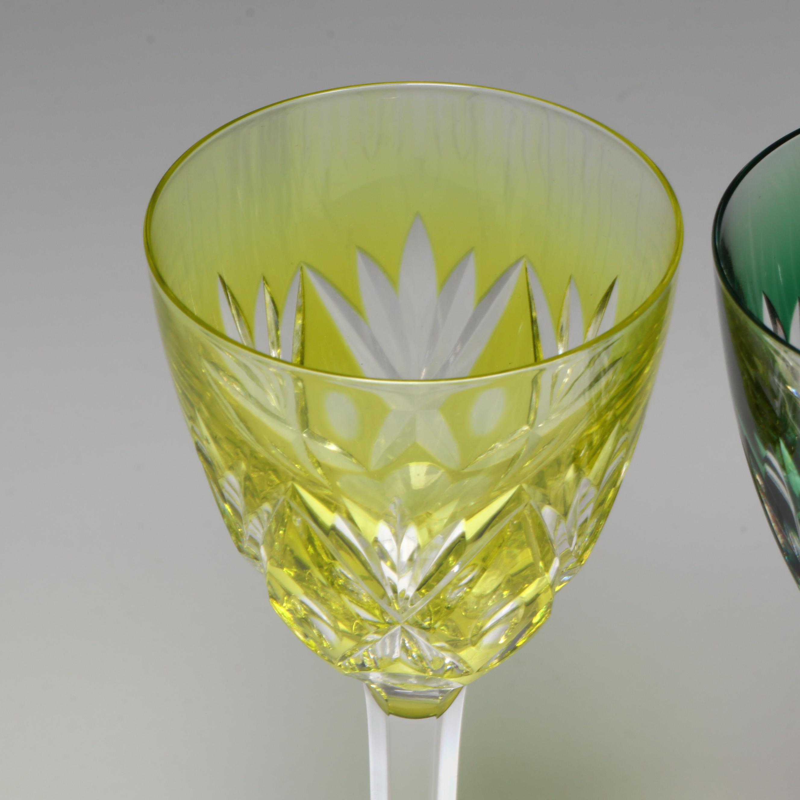 Bohemian Style Cut to Clear White Wine Glasses