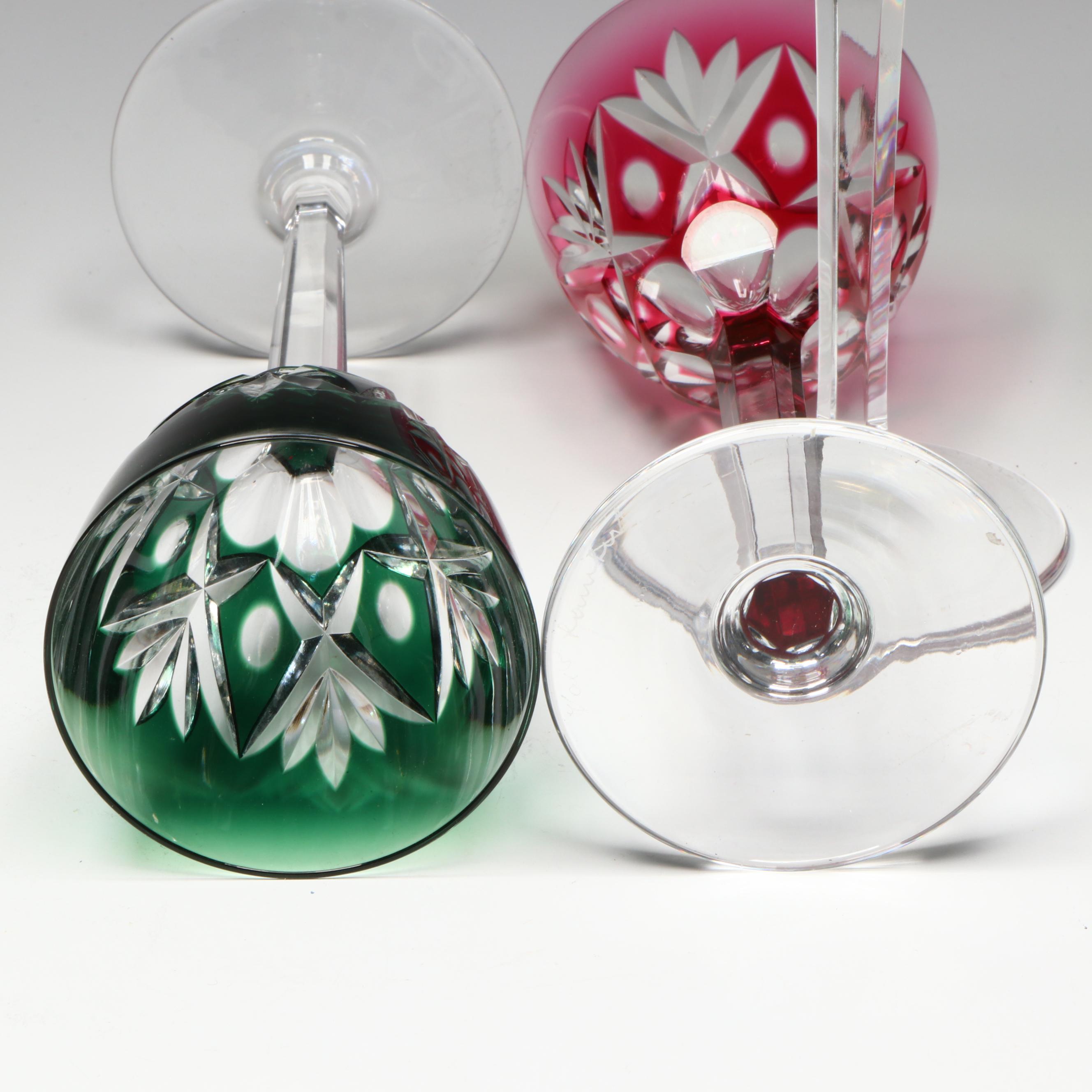 Bohemian Style Cut to Clear White Wine Glasses