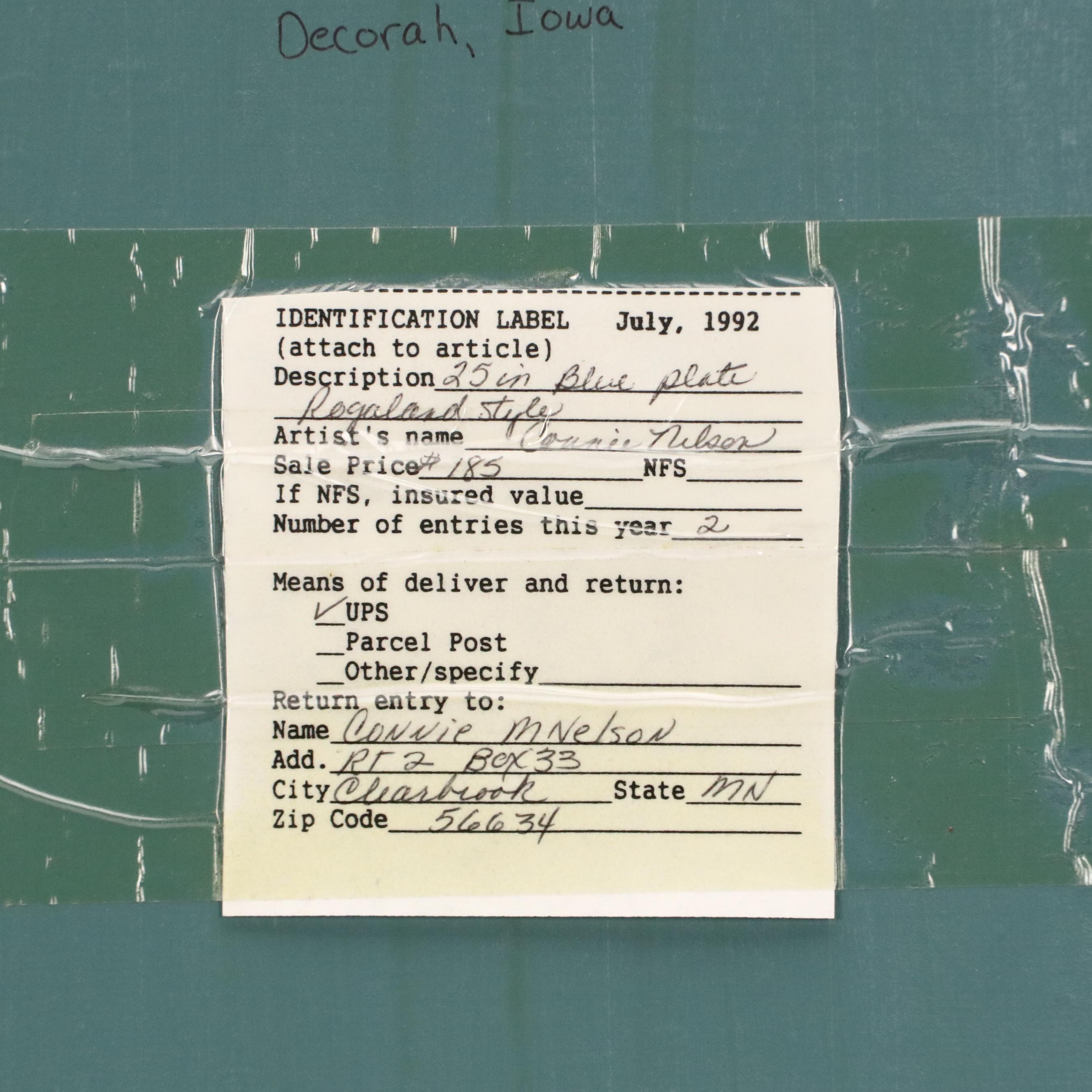 Connie M. Nelson Hand-Painted Wooden Platter "Rogaland Style Rosemaling," 92