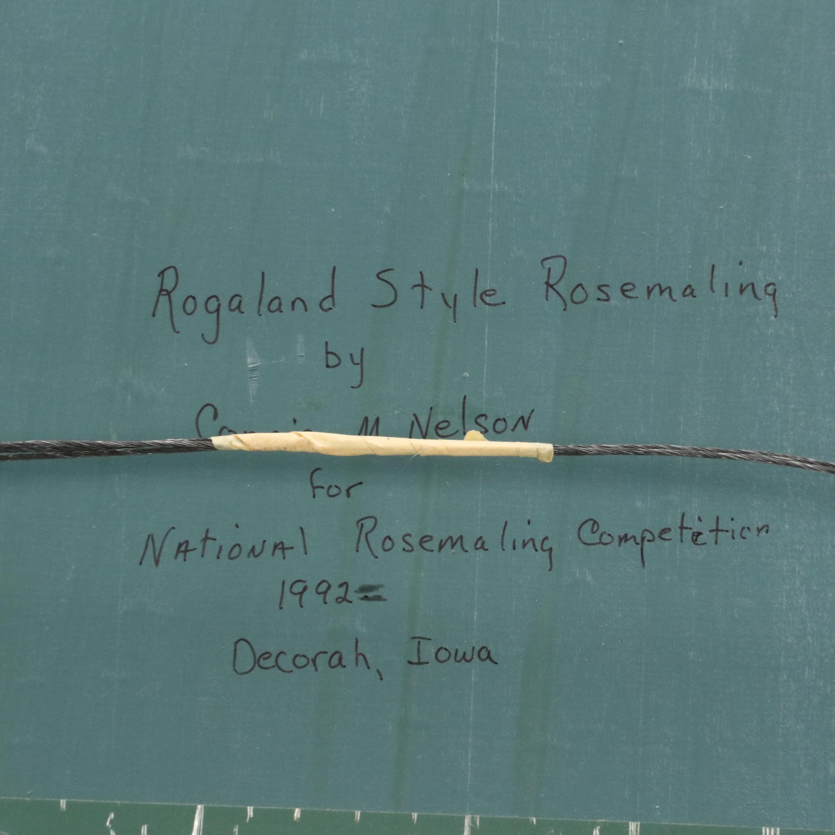 Connie M. Nelson Hand-Painted Wooden Platter "Rogaland Style Rosemaling," 92