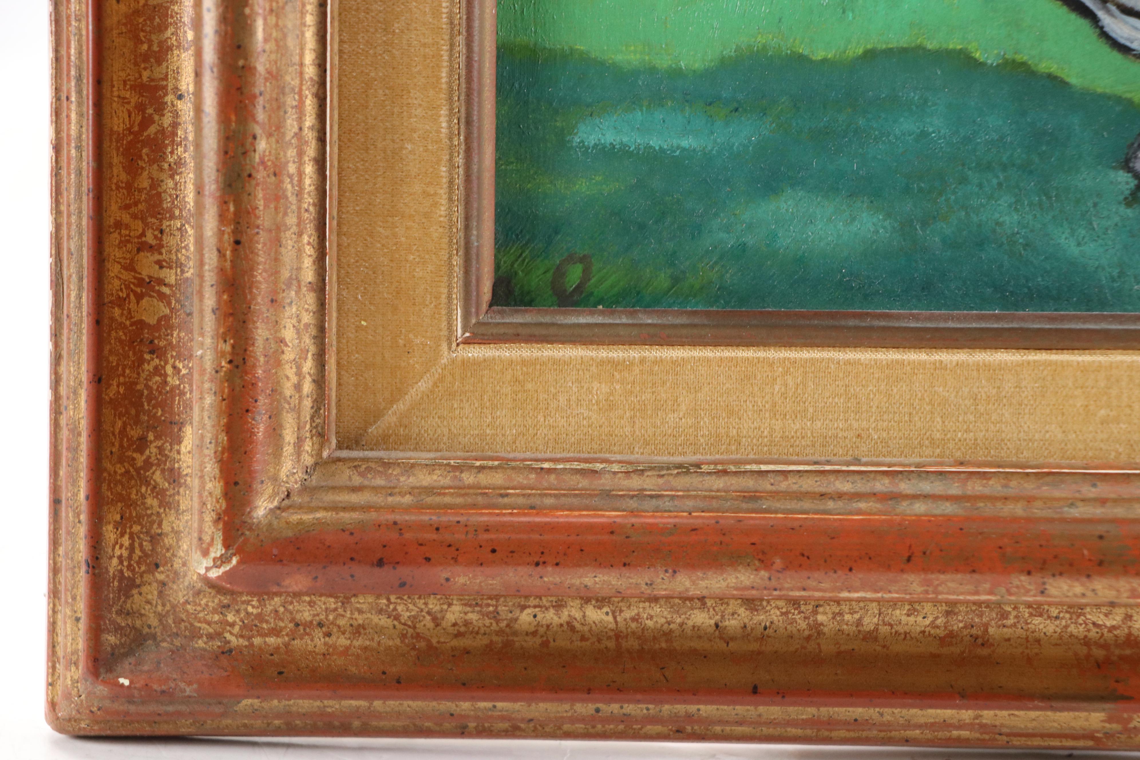 Emmanuel Lamotte Equestrian Oil Painting "Chute de Cheval," 20th Century