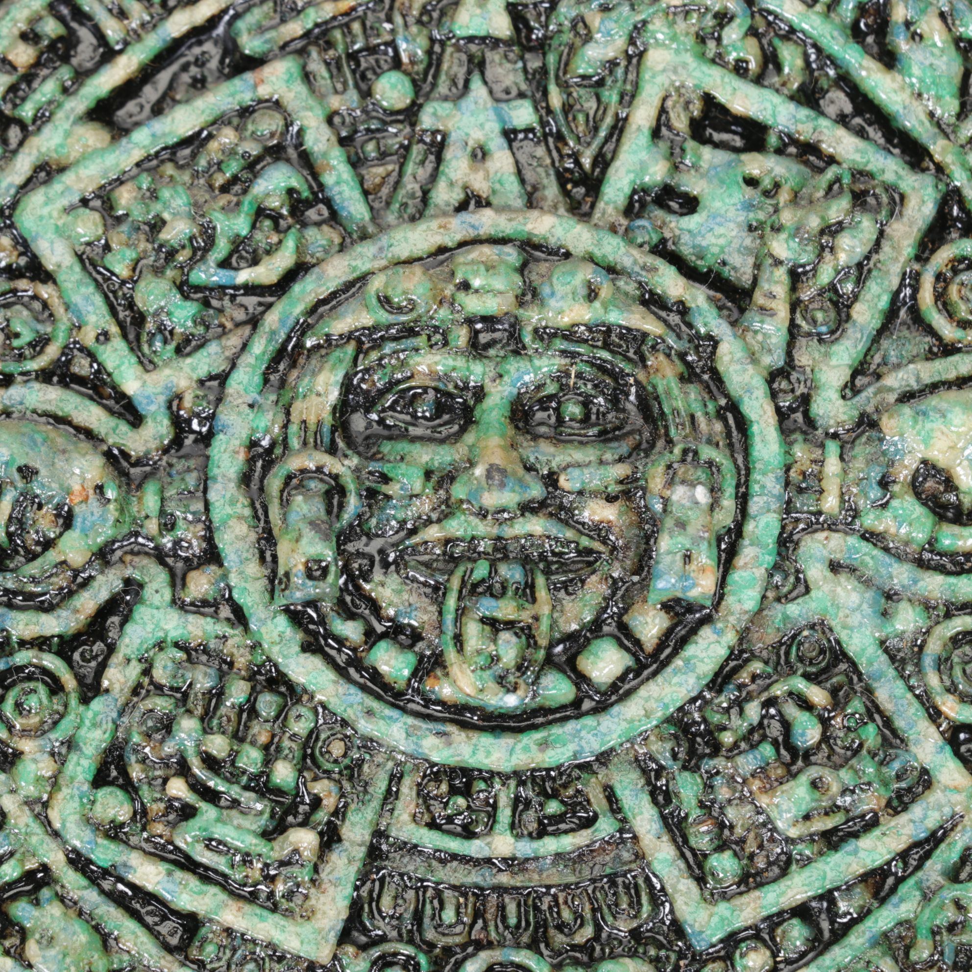 Replica of Aztec Calendar Stone & Dancing Jaguar Warrior