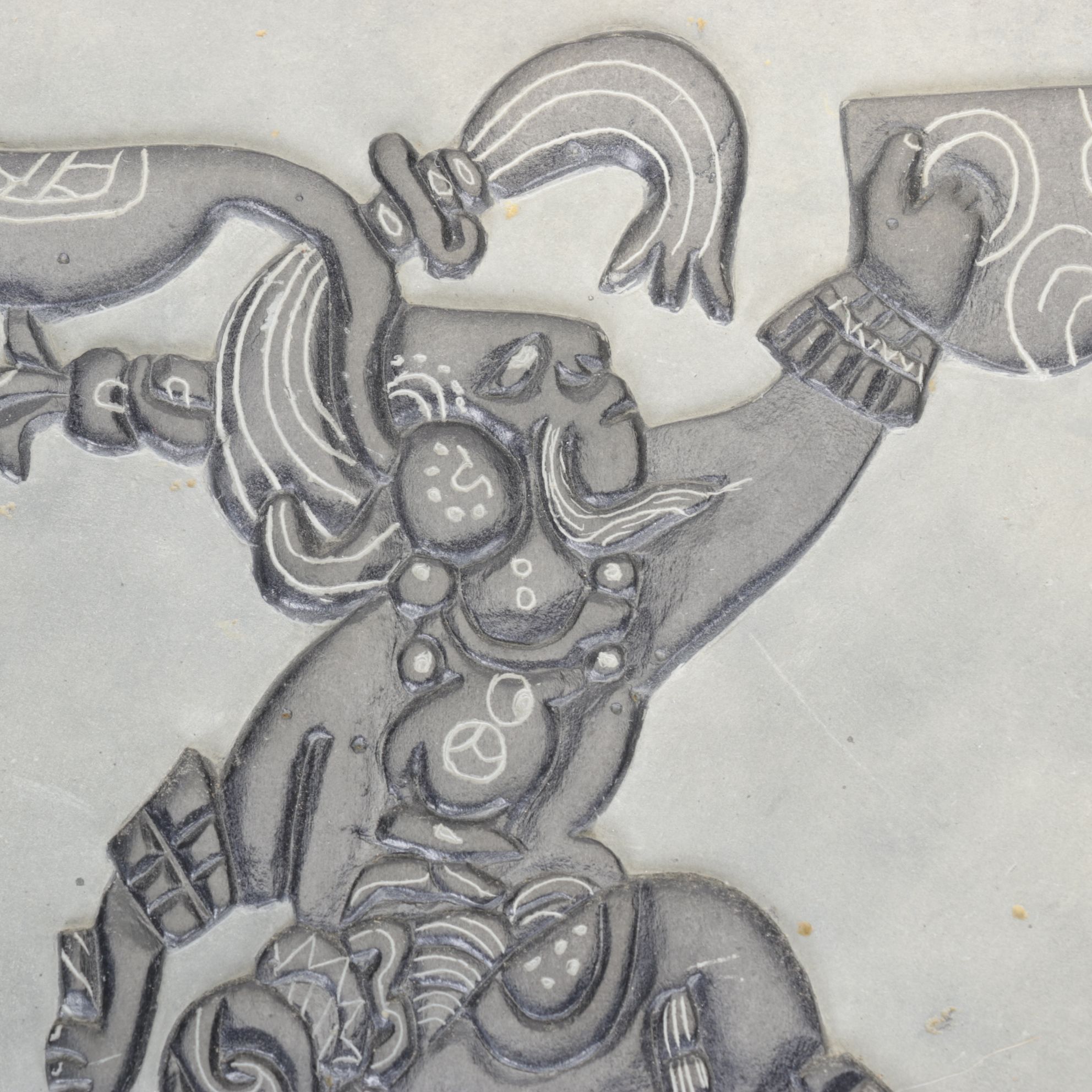 Replica of Aztec Calendar Stone & Dancing Jaguar Warrior