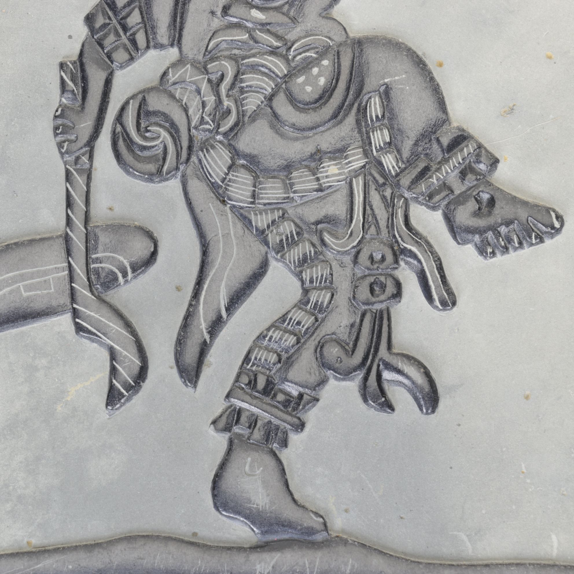 Replica of Aztec Calendar Stone & Dancing Jaguar Warrior