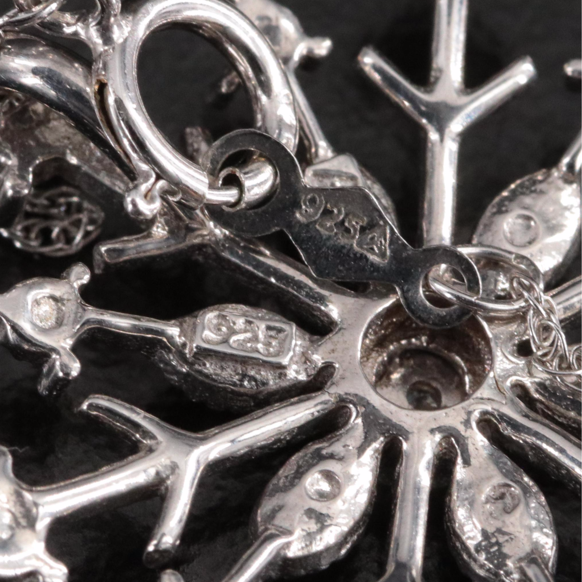 Sterling Diamond Snowflake Pendant Necklace