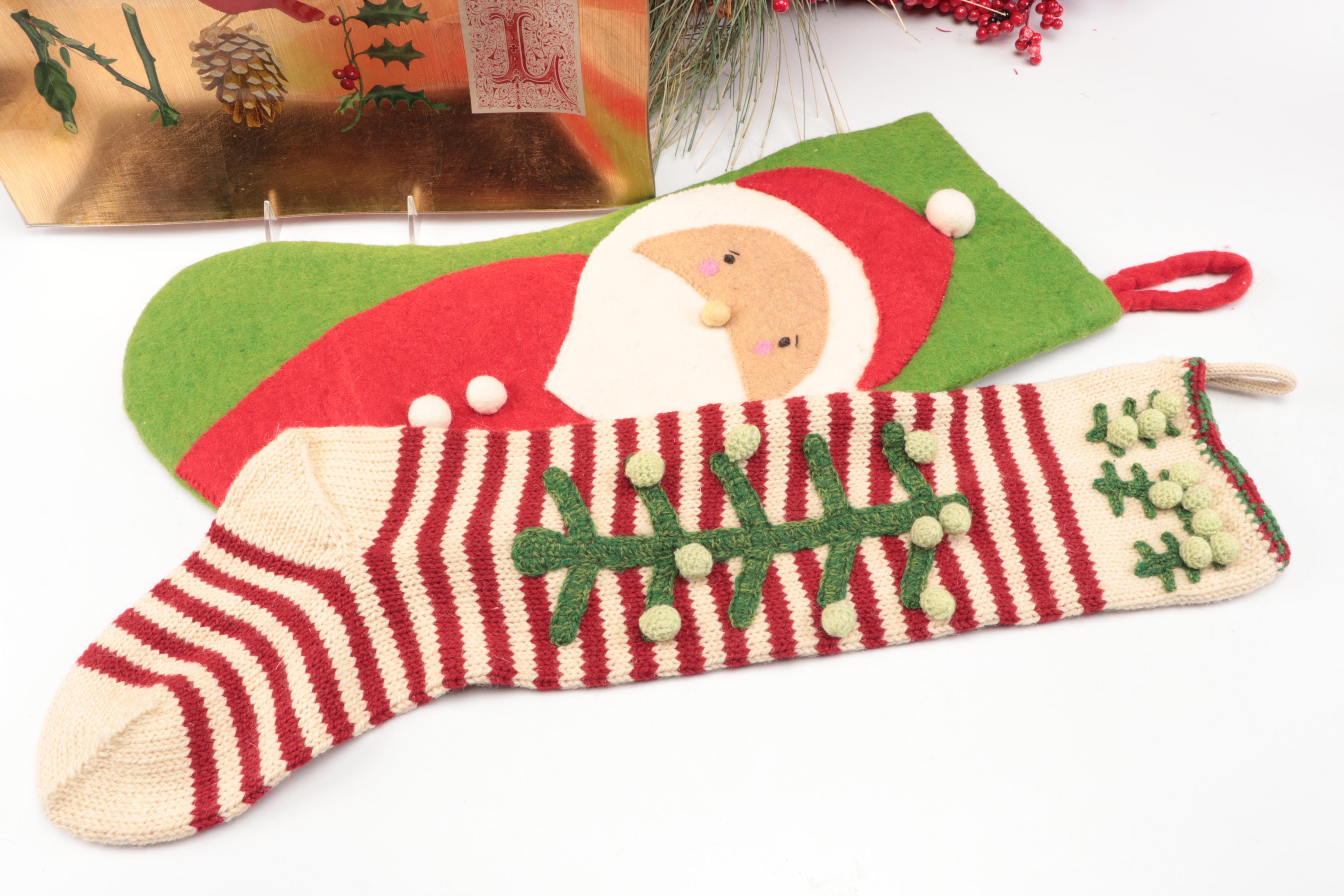 Faux Pine and Berry Wreaths, Needlepoint Textiles, and More Christmas Décor