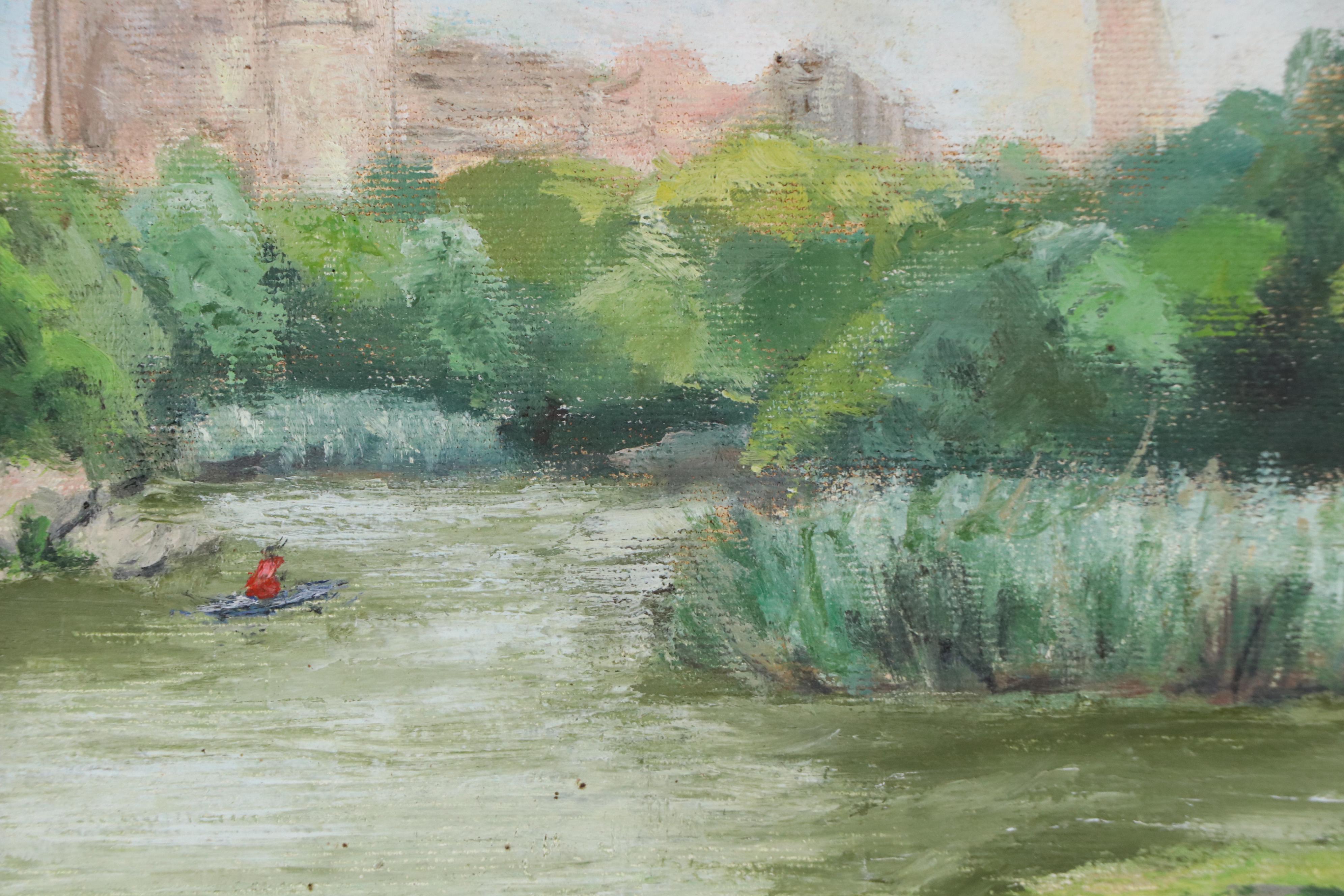 Kristin Zimmerman Impressionistic Oil Painting "Central Park Pond," 2002