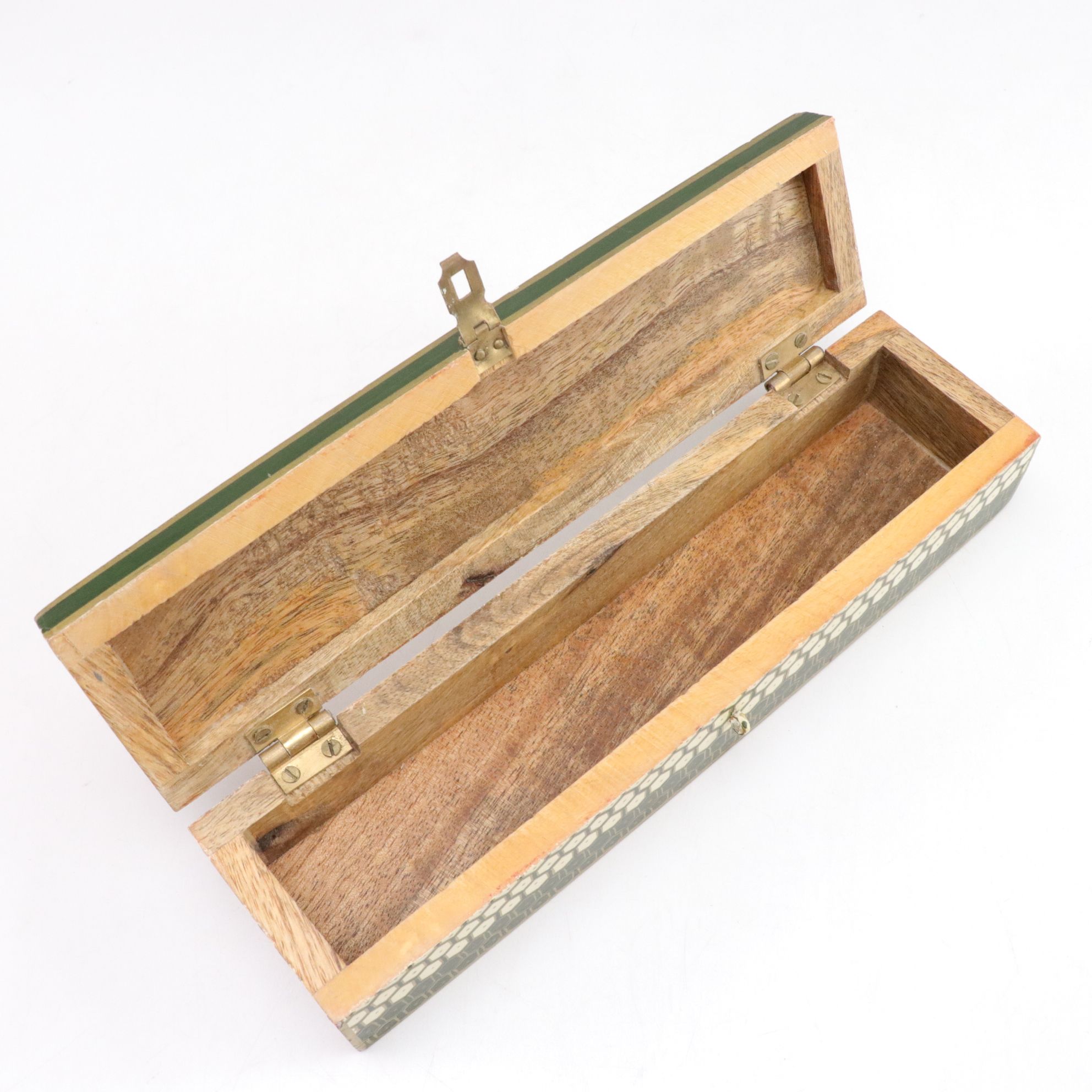 Hand-Painted Wooden Pen Box, Hoosier Glass Red Vase, Nippon Bowl & More