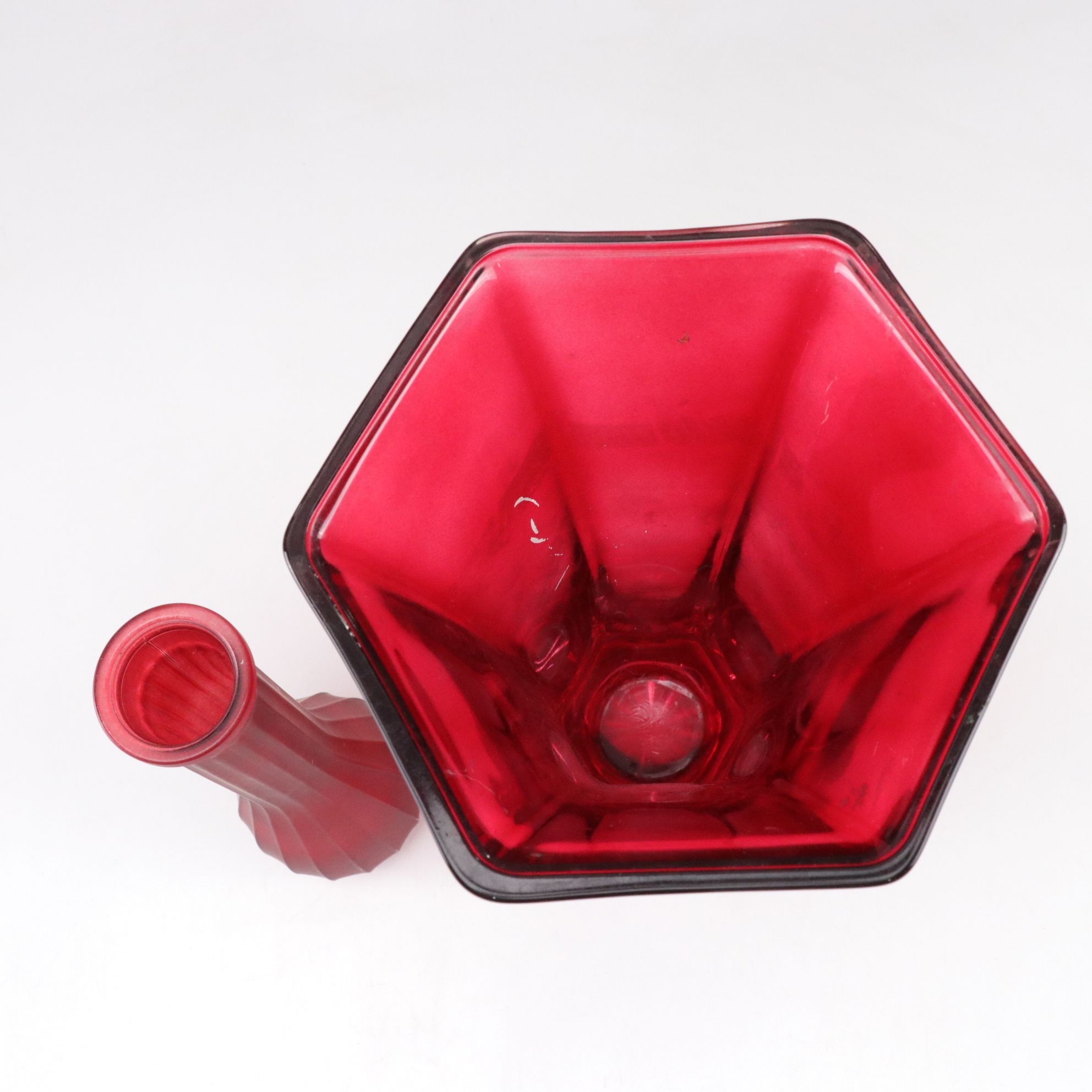 Hand-Painted Wooden Pen Box, Hoosier Glass Red Vase, Nippon Bowl & More