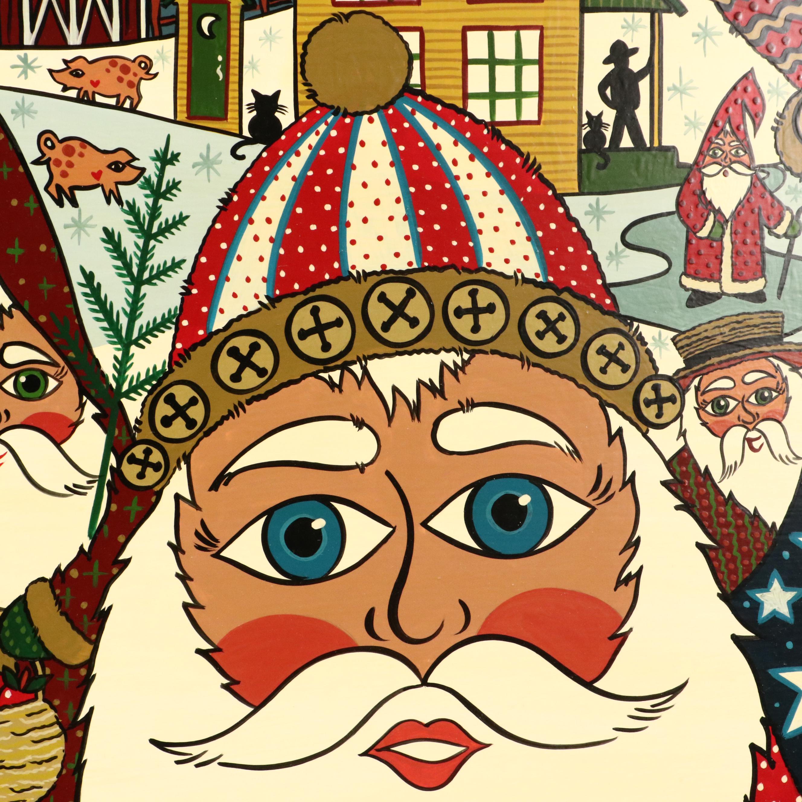 Ivan E. Hoyt Pennsylvania Dutch Holiday Acrylic Paintings, 1990s