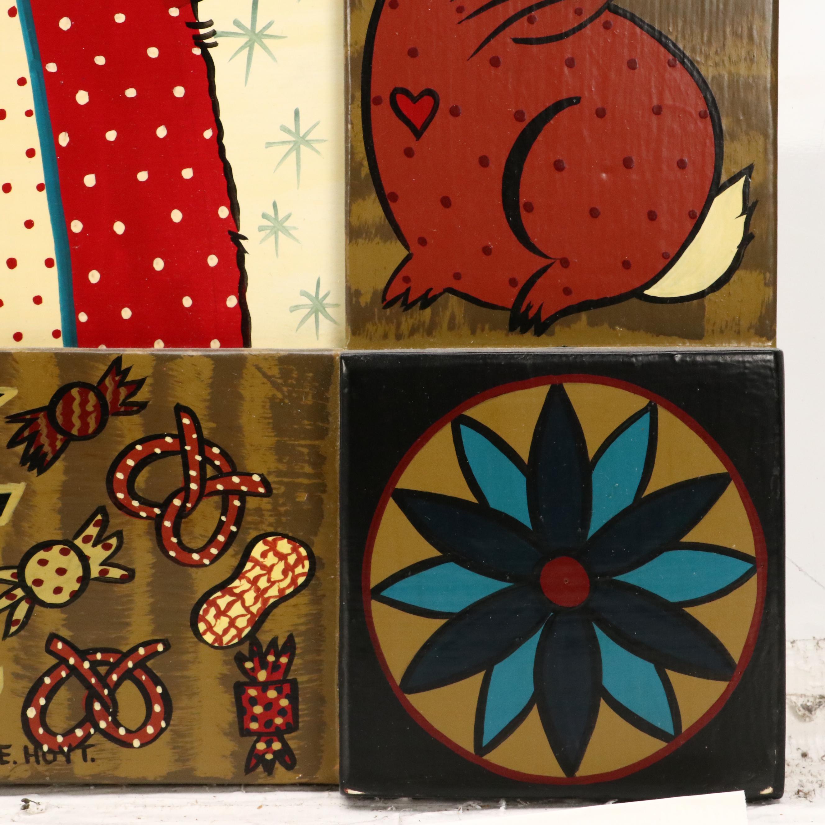 Ivan E. Hoyt Pennsylvania Dutch Holiday Acrylic Paintings, 1990s