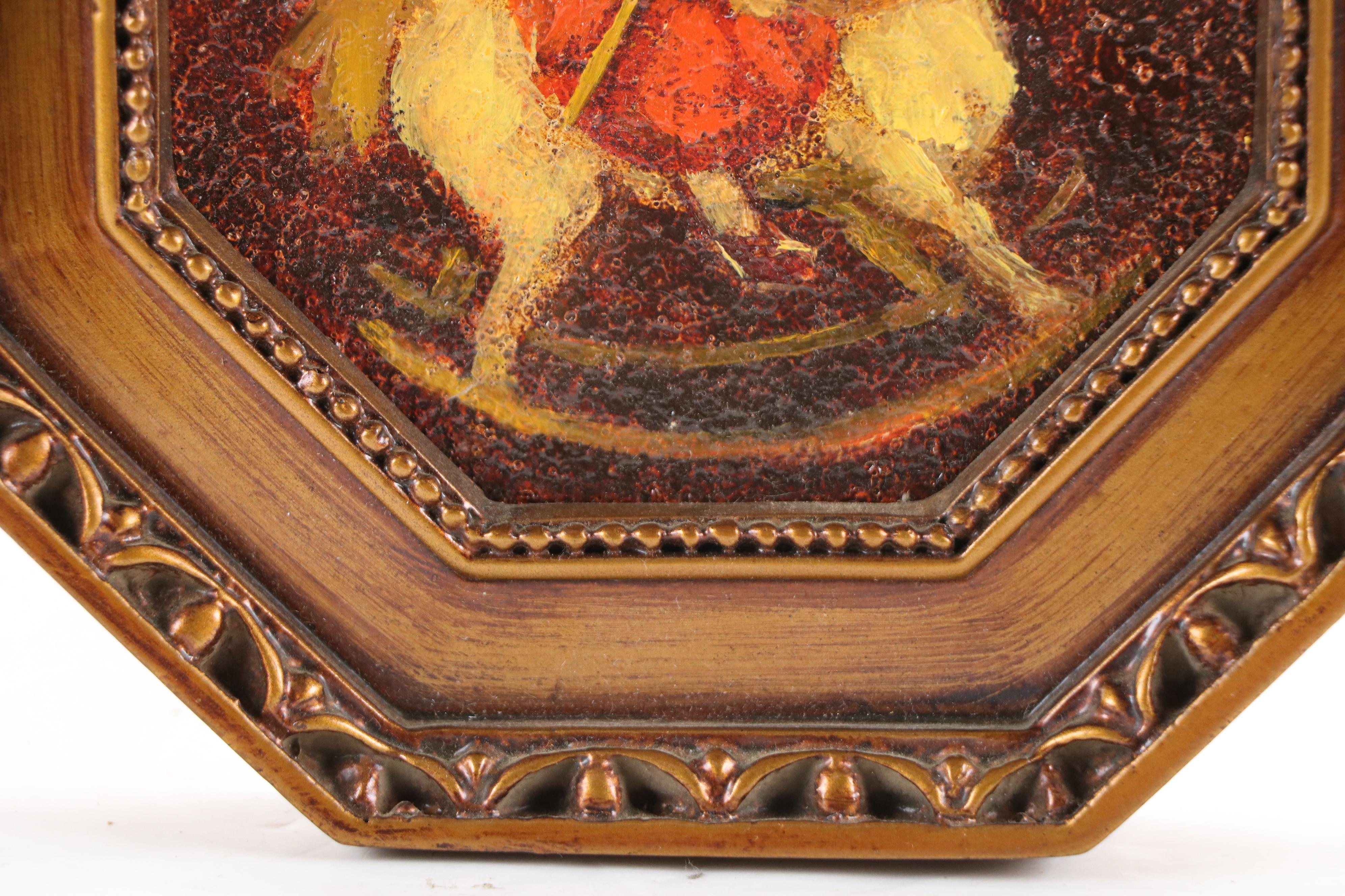 Ruth Vamos Oil Painting of Child on Rocking Horse, Mid- to Late 20th Century