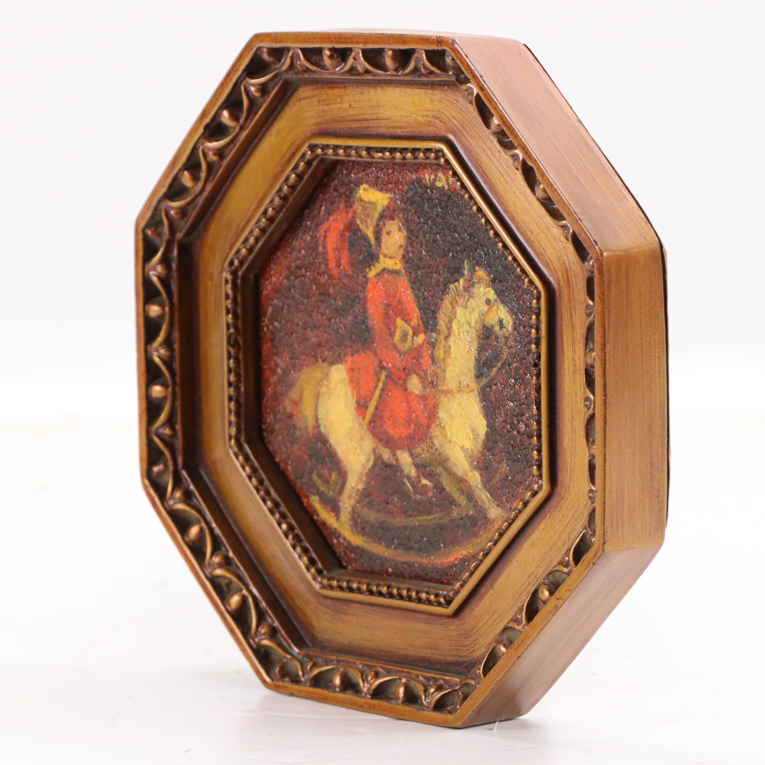 Ruth Vamos Oil Painting of Child on Rocking Horse, Mid- to Late 20th Century