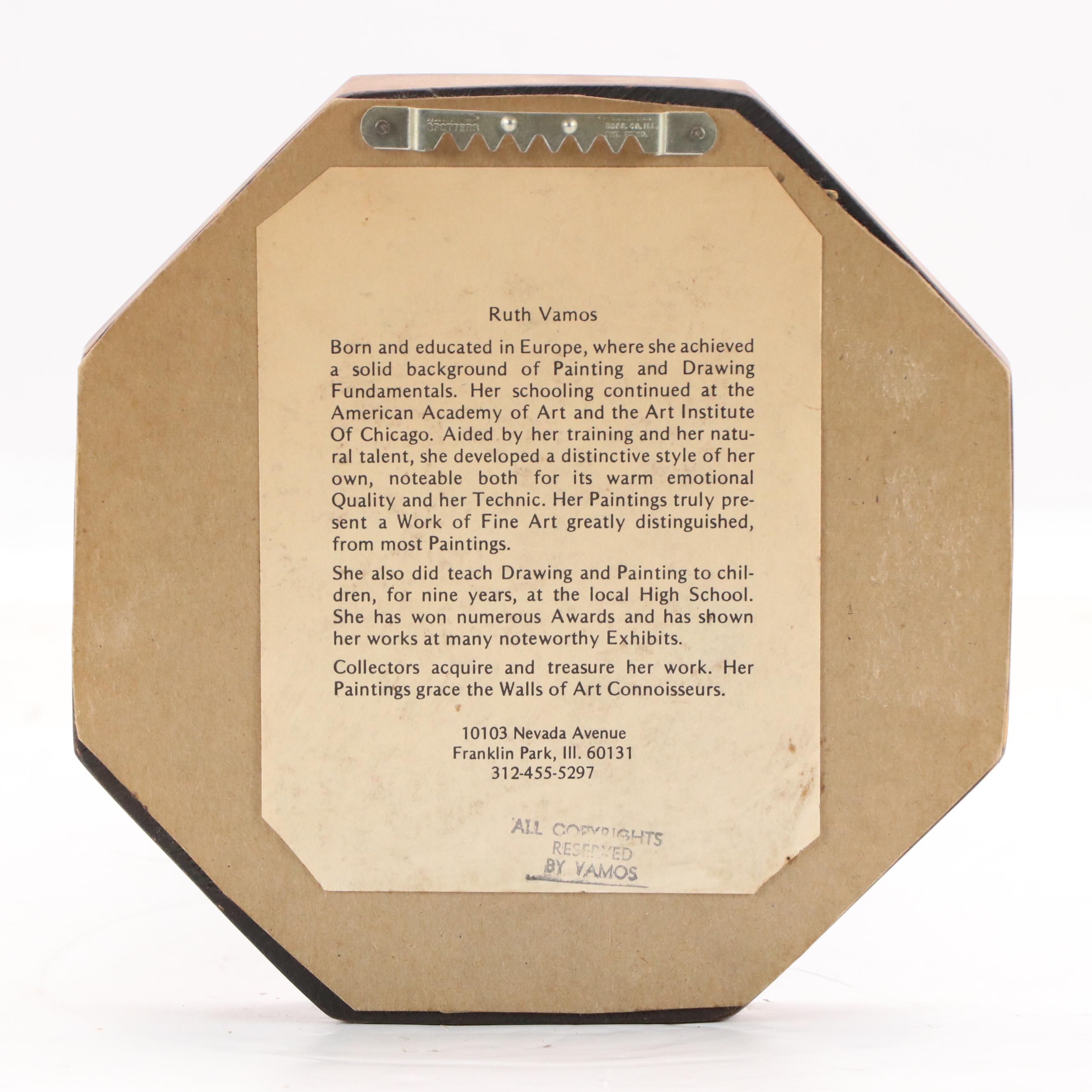 Ruth Vamos Oil Painting of Child on Rocking Horse, Mid- to Late 20th Century