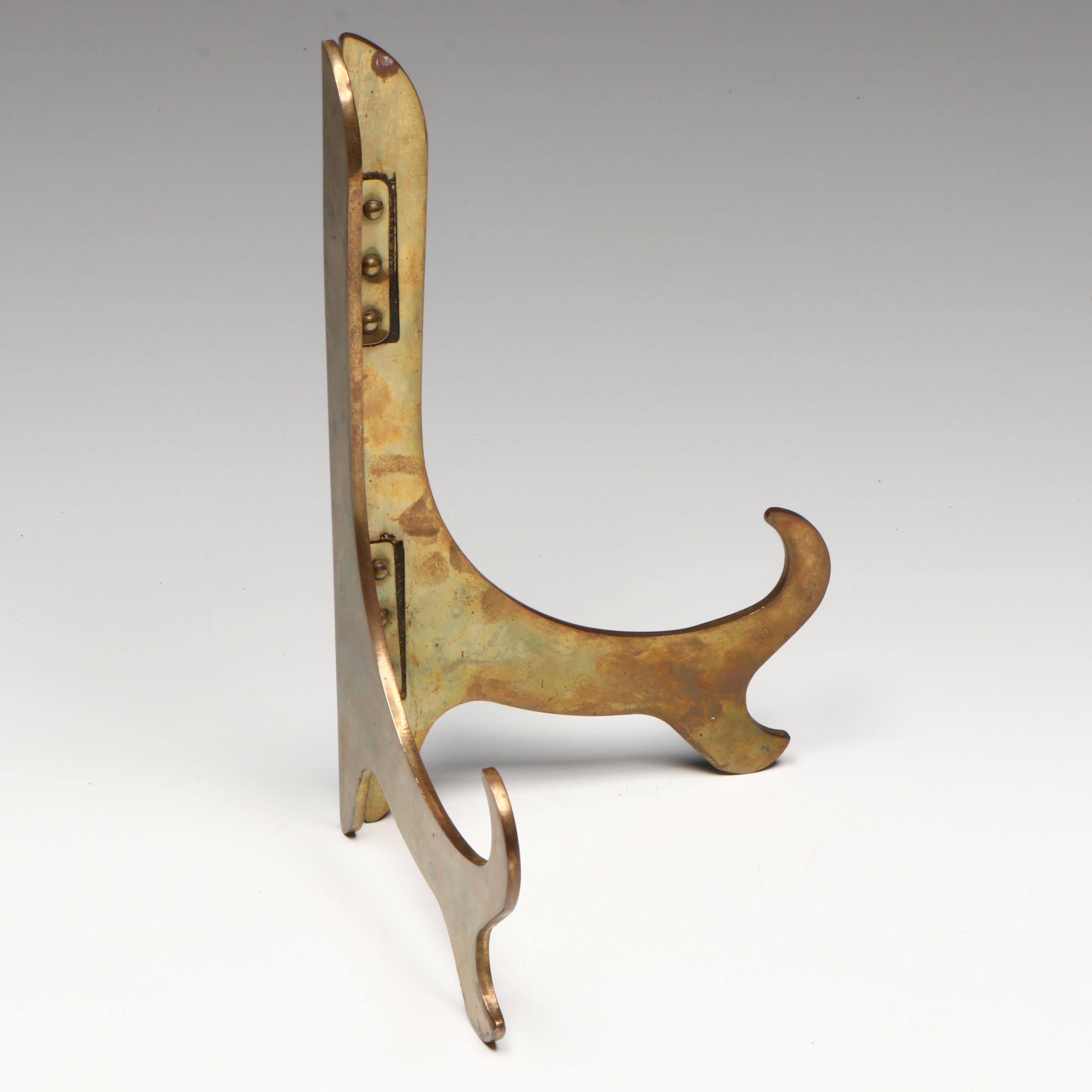 Chinese Etched Brass Bowl and Stand with Etched Knife and Dragon Censer