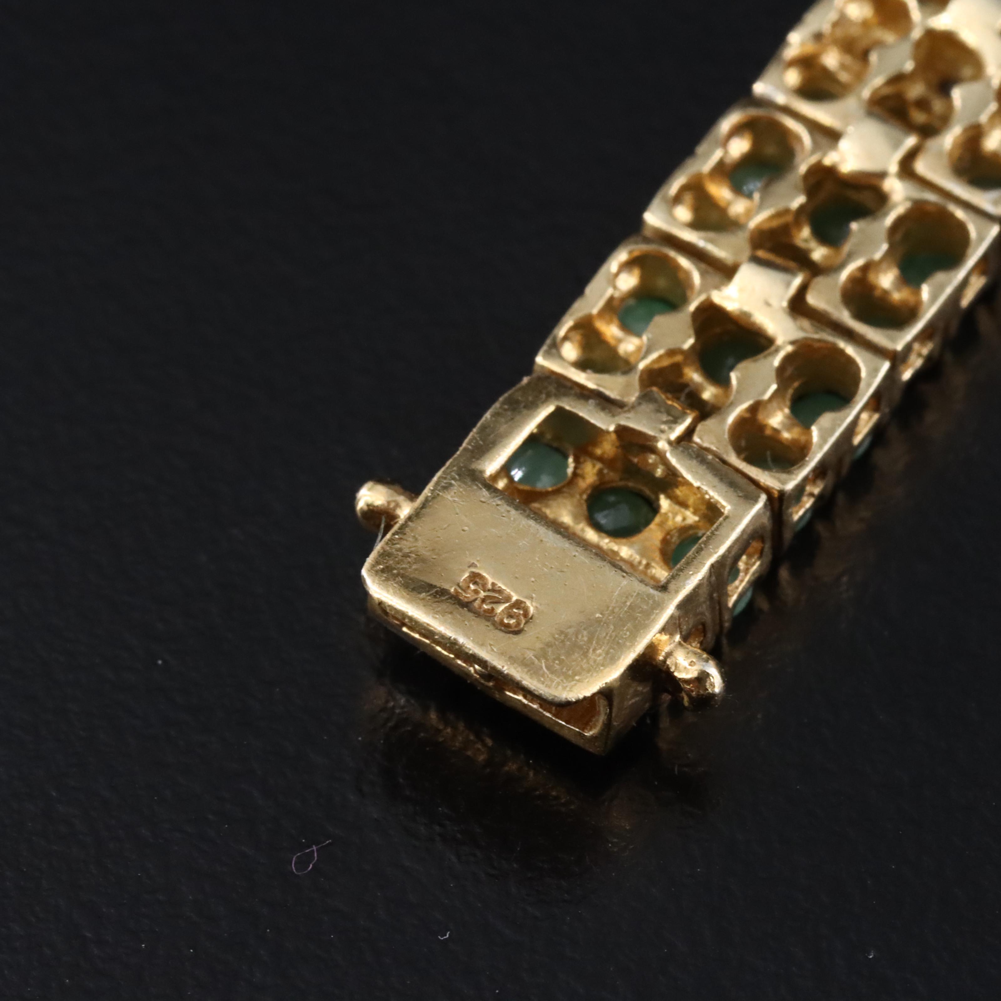 Sterling Emerald and Diamond Bracelet