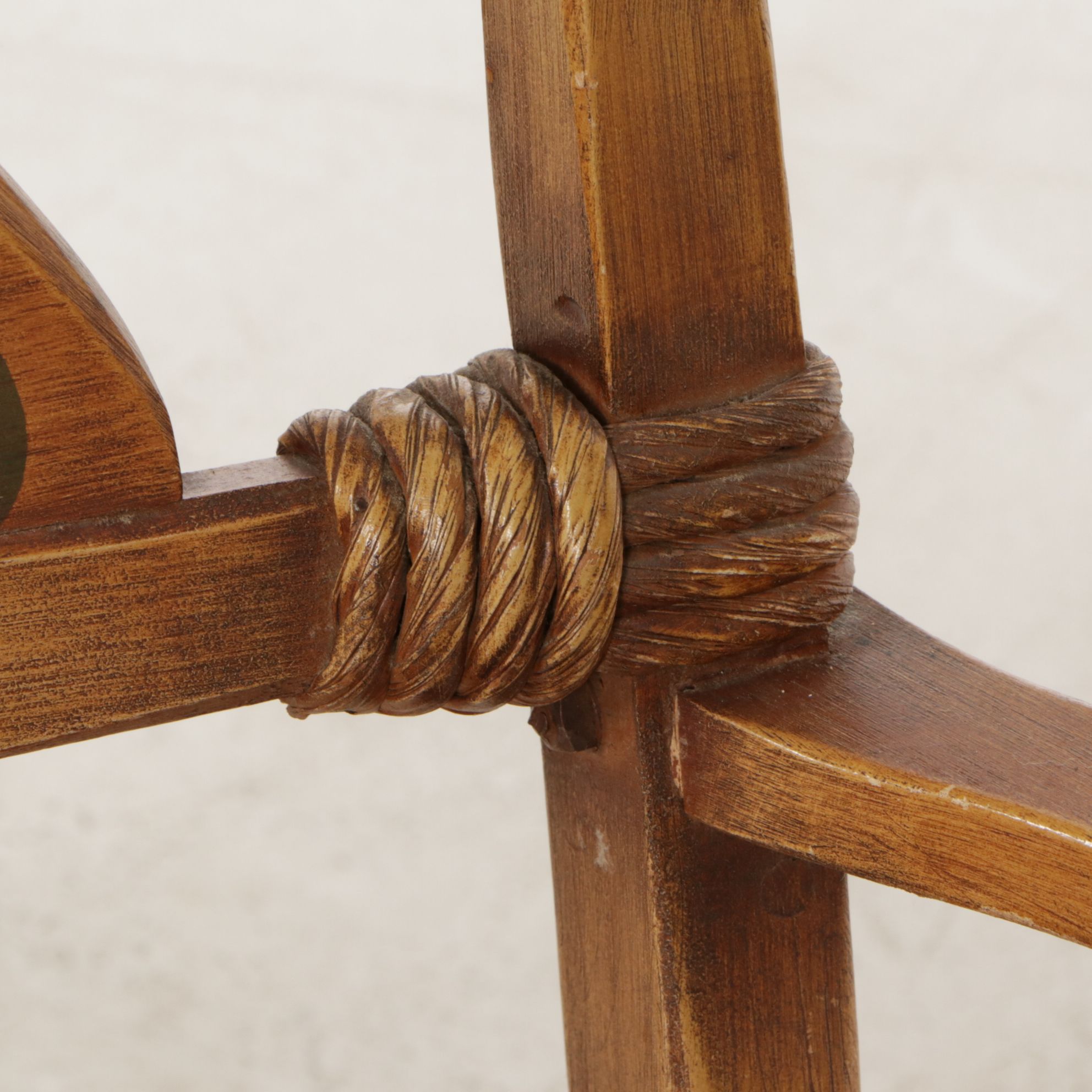 Coronado Southwestern Style Paint Decorated Chairs with Leather Upholstery