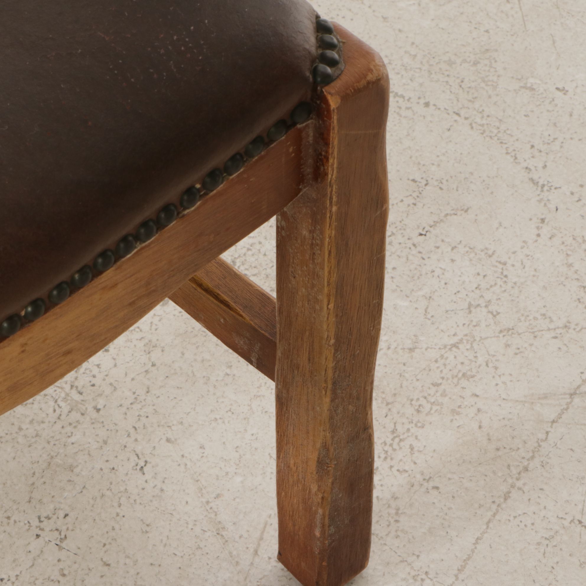 Coronado Southwestern Style Paint Decorated Chairs with Leather Upholstery