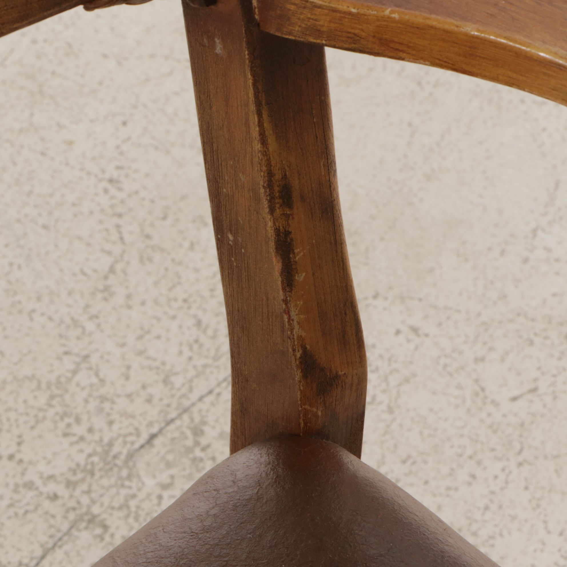 Coronado Southwestern Style Paint Decorated Chairs with Leather Upholstery