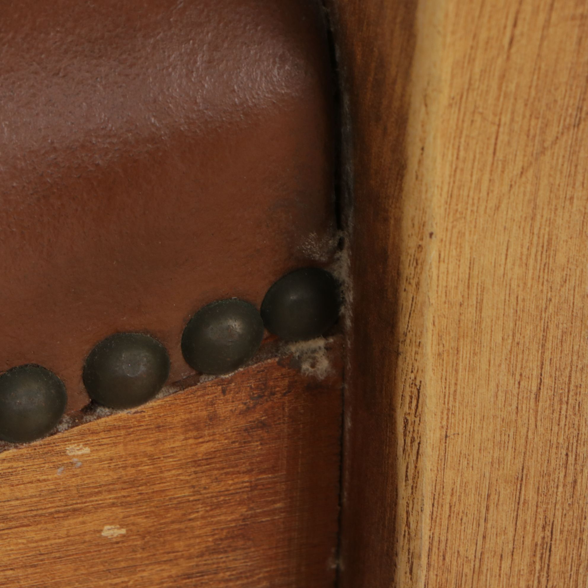 Coronado Southwestern Style Paint Decorated Chairs with Leather Upholstery