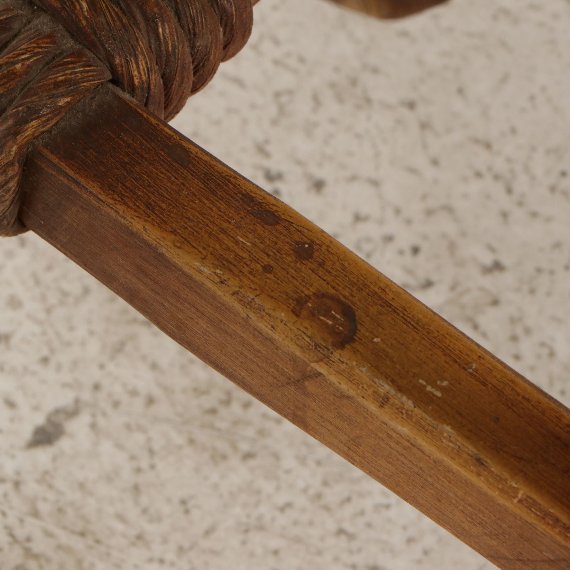 Coronado Southwestern Style Paint Decorated Chairs with Leather Upholstery