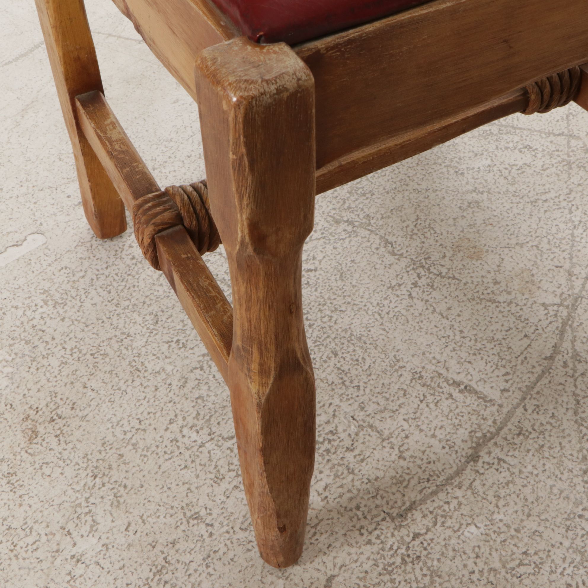 Coronado Southwestern Style Paint Decorated Chairs with Leather Upholstery