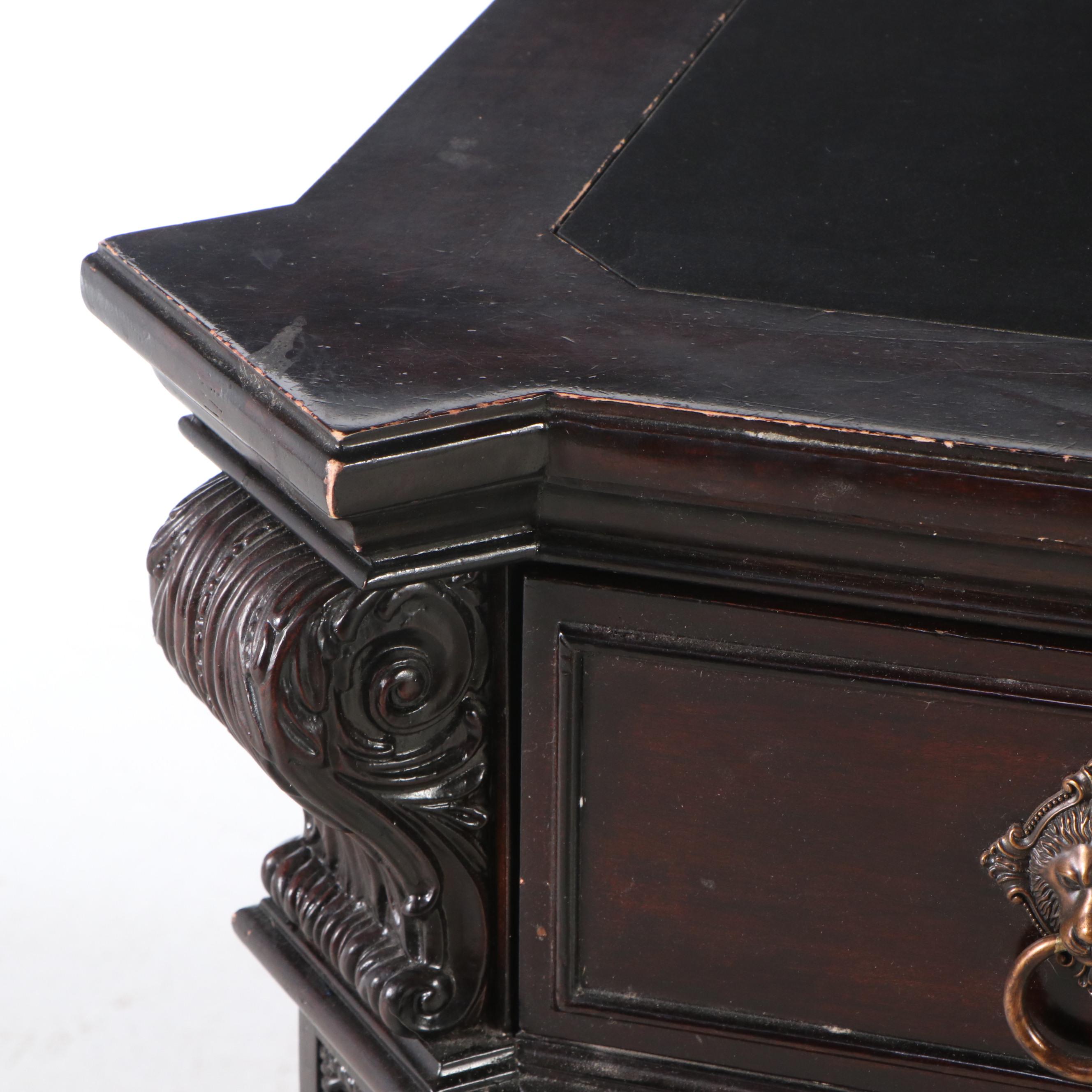 Pair of Thomasville Granite Top Mahogany Nightstands