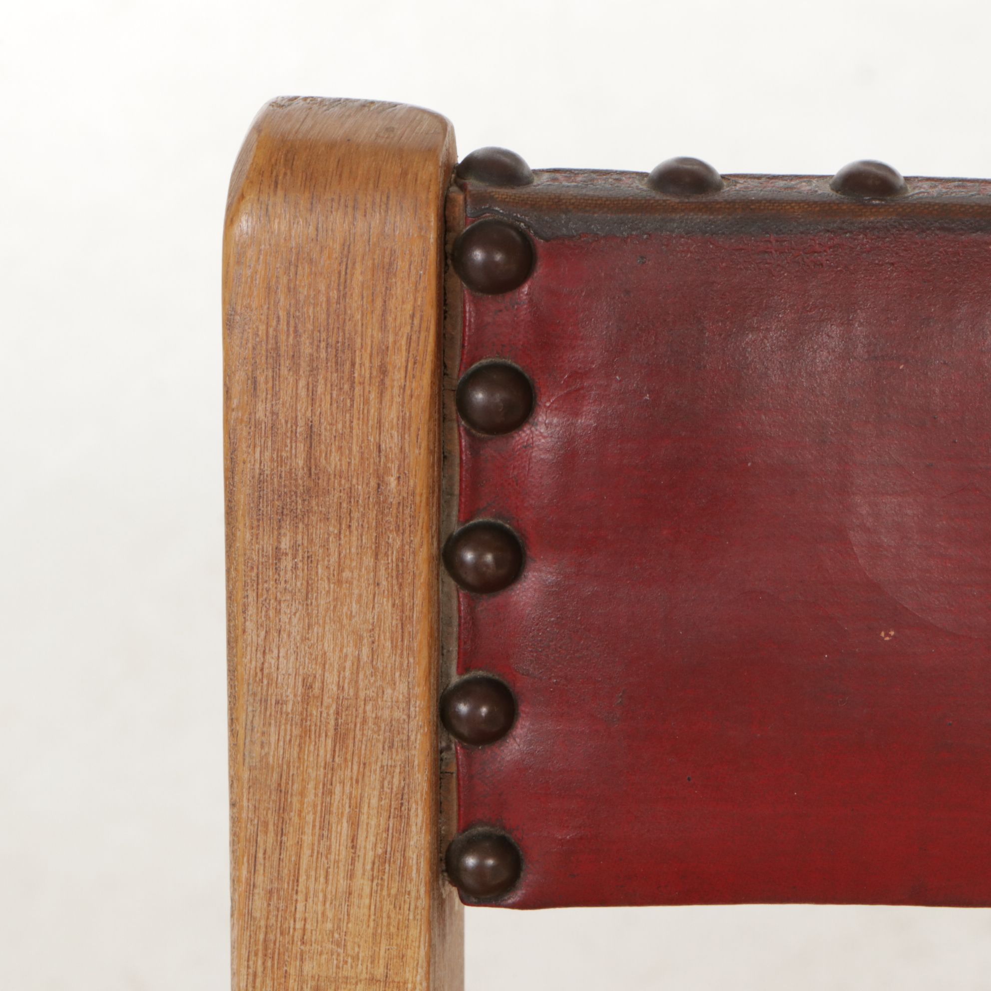 Coronado Southwestern Style Paint Decorated Chairs with Leather Upholstery