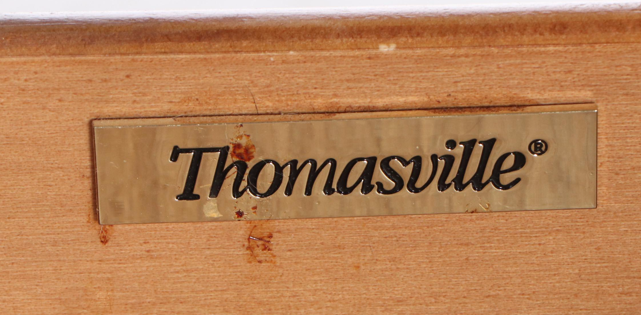 Pair of Thomasville Granite Top Mahogany Nightstands