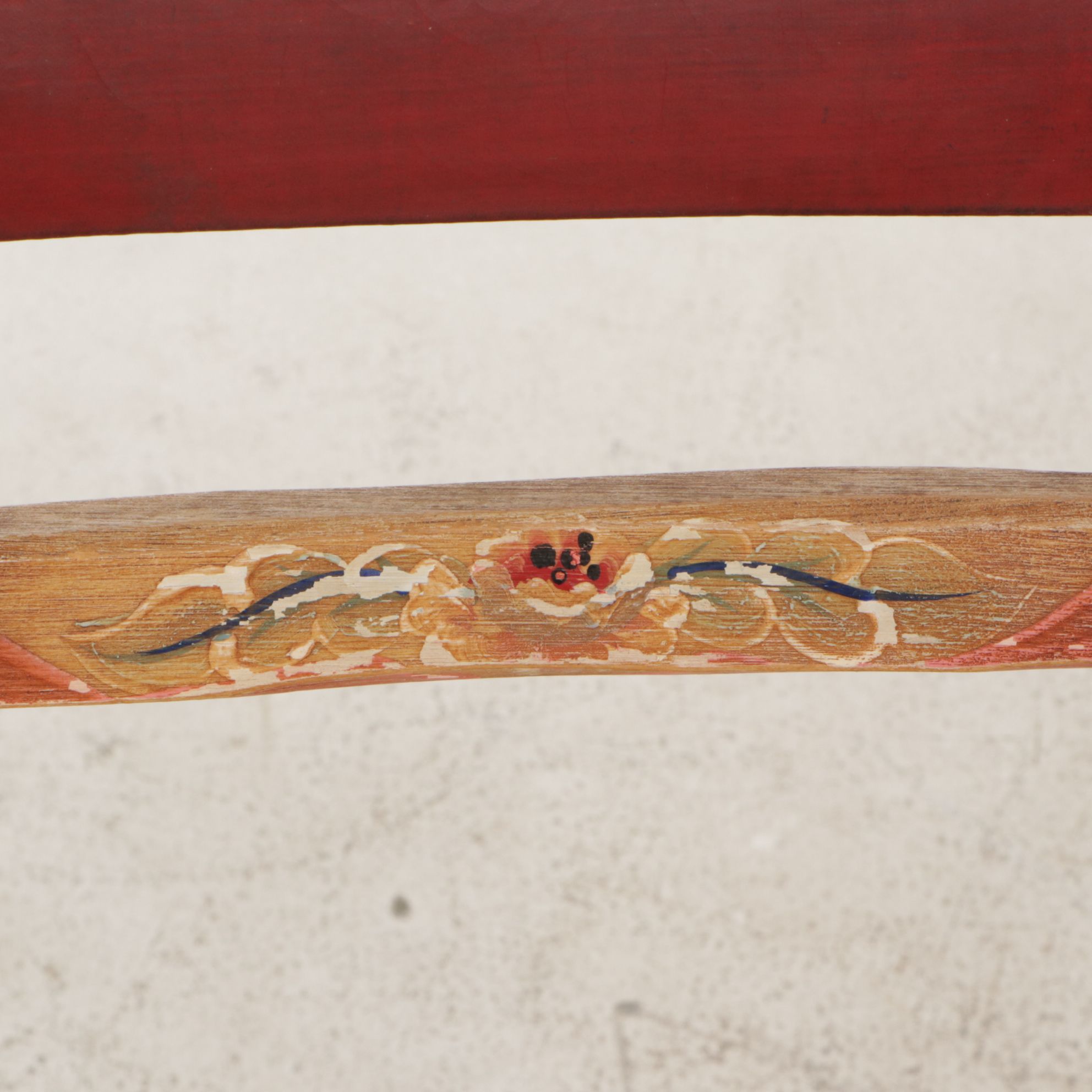 Coronado Southwestern Style Paint Decorated Chairs with Leather Upholstery