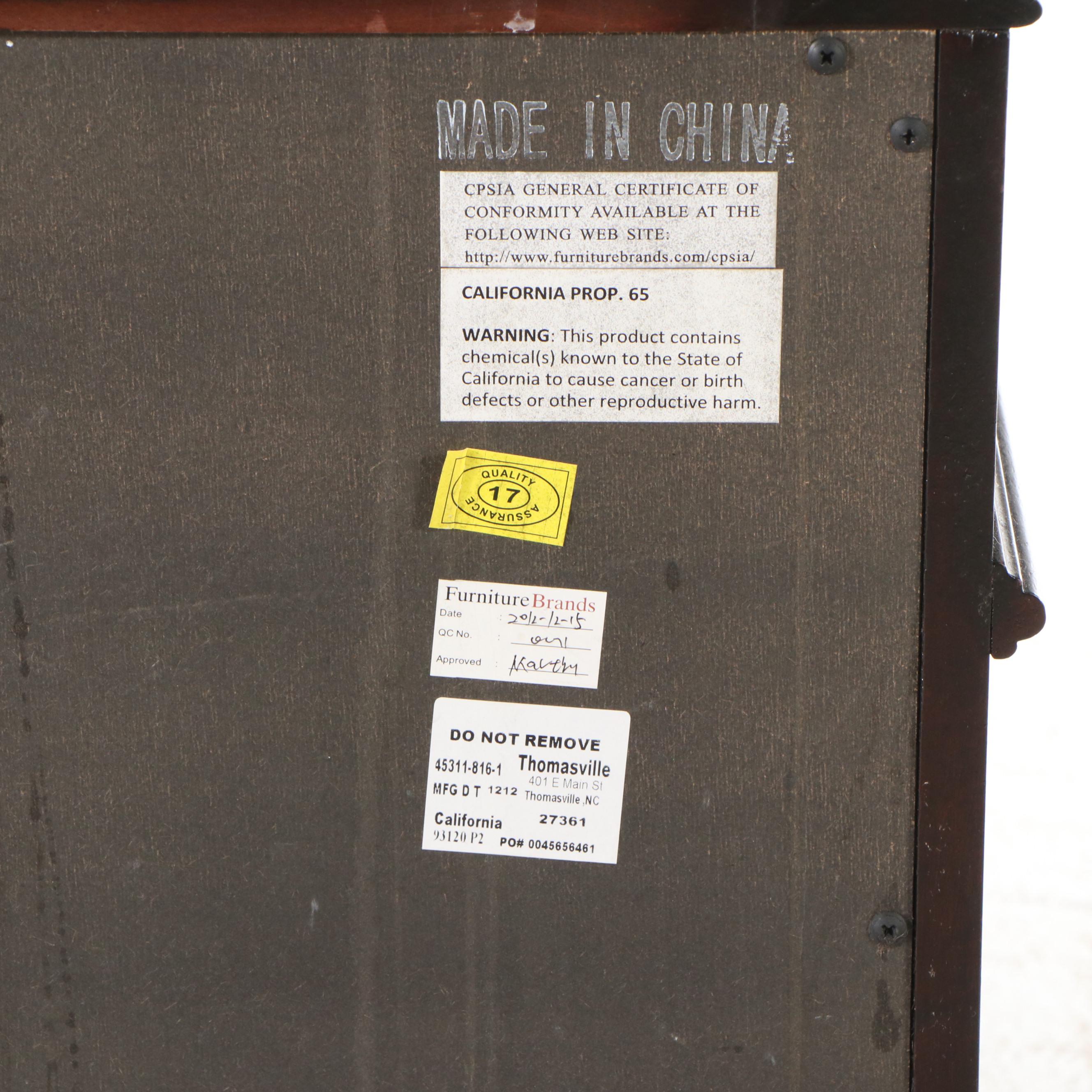 Pair of Thomasville Granite Top Mahogany Nightstands