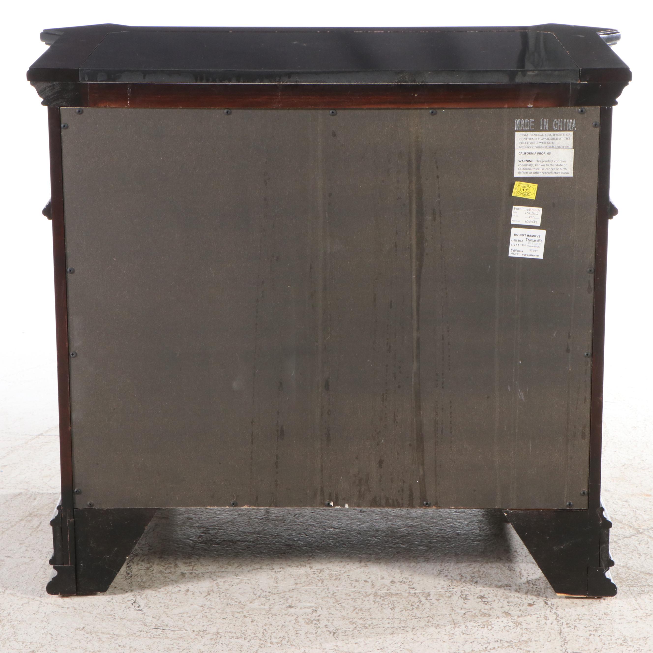 Pair of Thomasville Granite Top Mahogany Nightstands