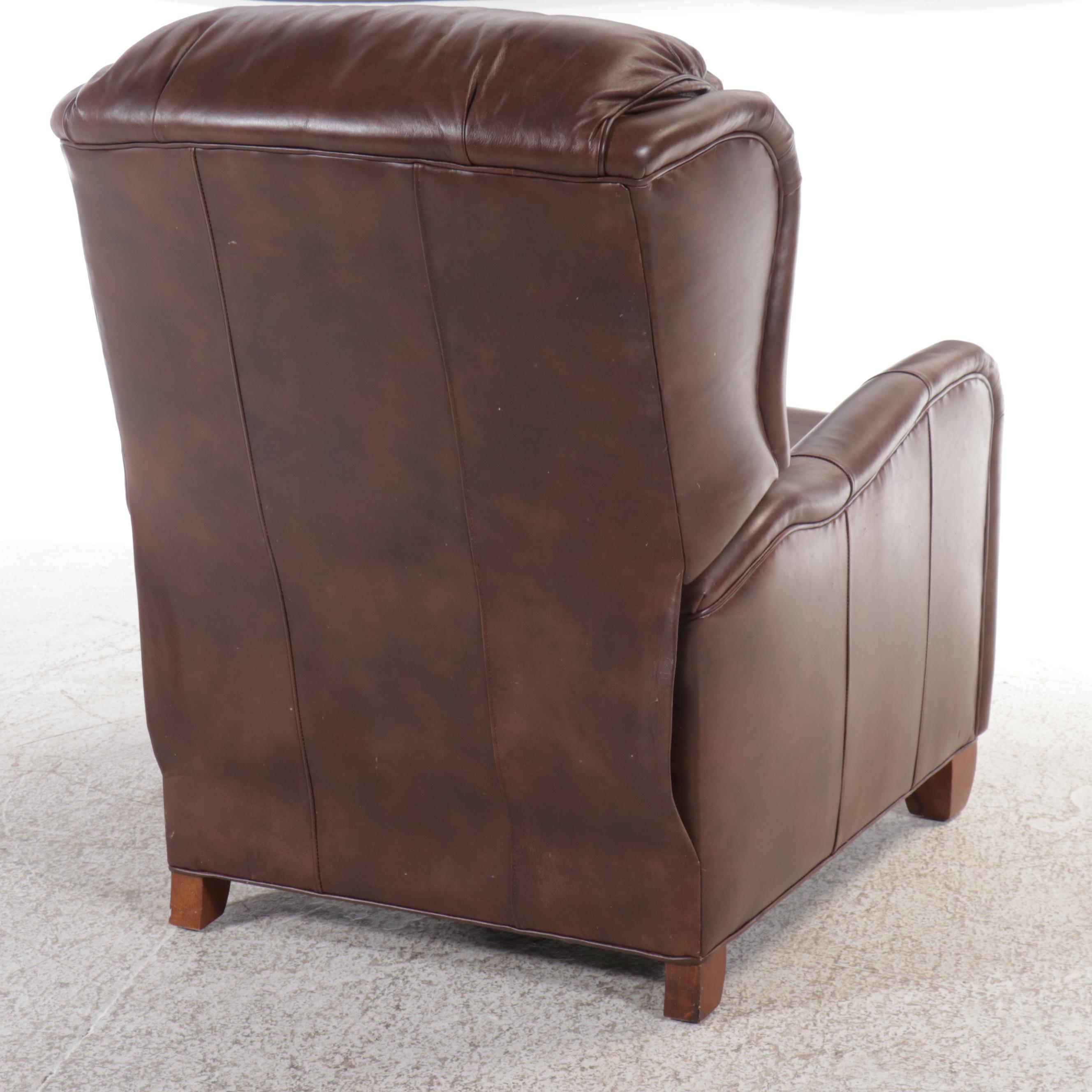 Thomasville Contemporary Brown Leather Upholstered Recliner