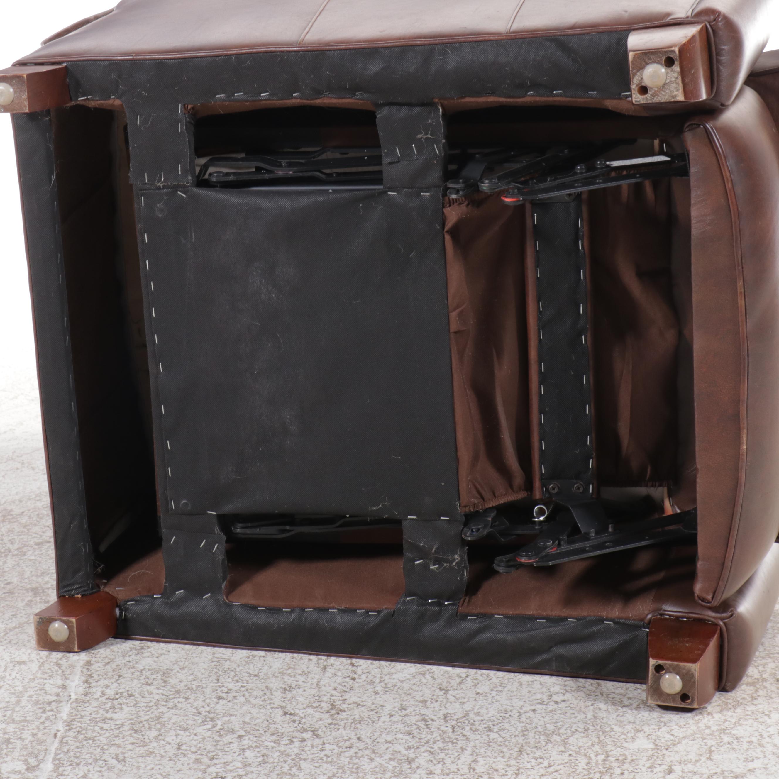 Thomasville Contemporary Brown Leather Upholstered Recliner