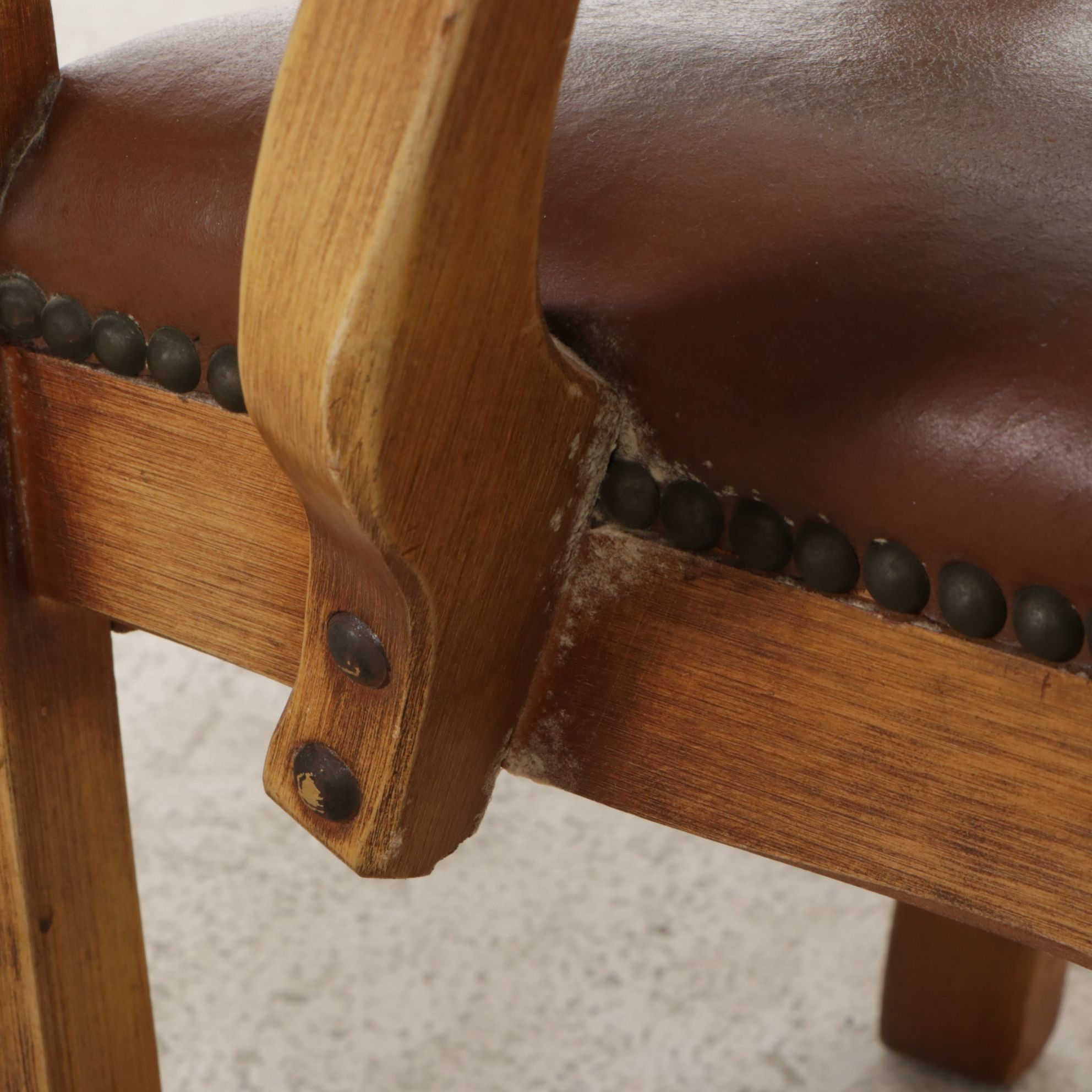 Coronado Southwestern Style Paint Decorated Chairs with Leather Upholstery
