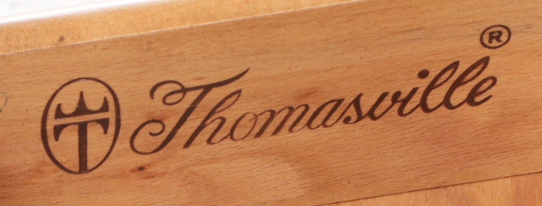 Thomasville Regency Style Glass Top Walnut End Table, Late 20th Century