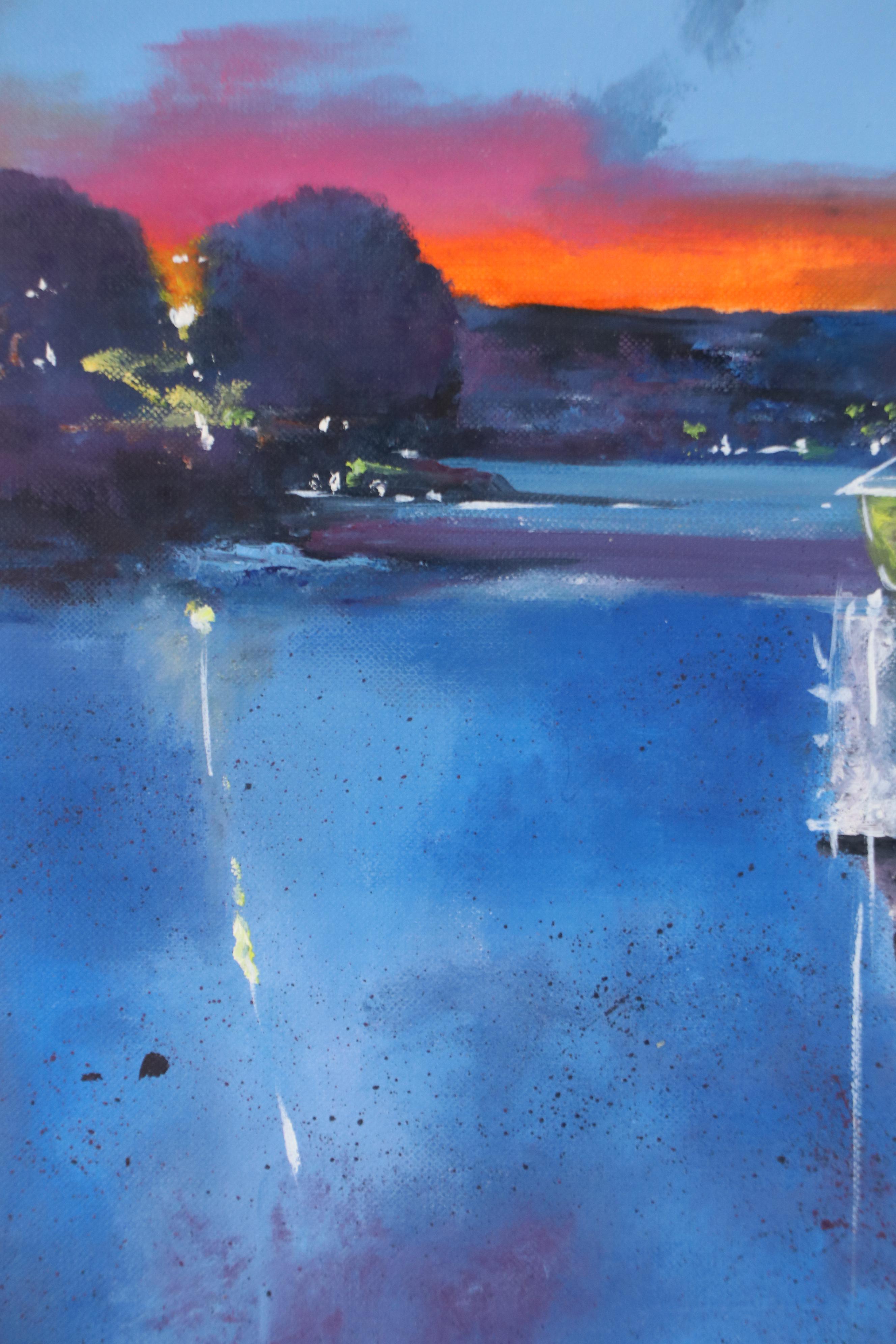 William Hammer Dock Scene Oil Painting, 21st Century