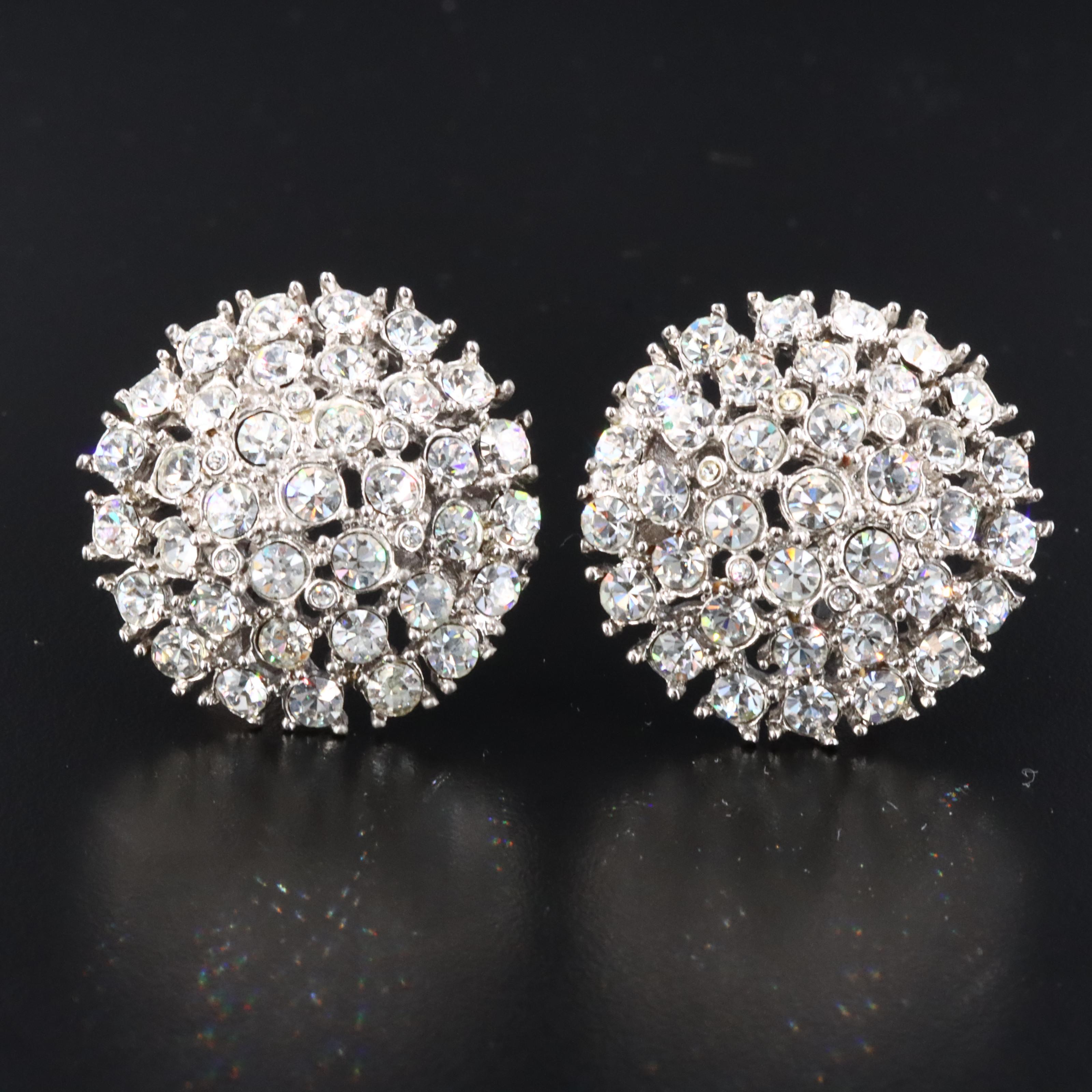 St. John Rhinestone Clip Earrings