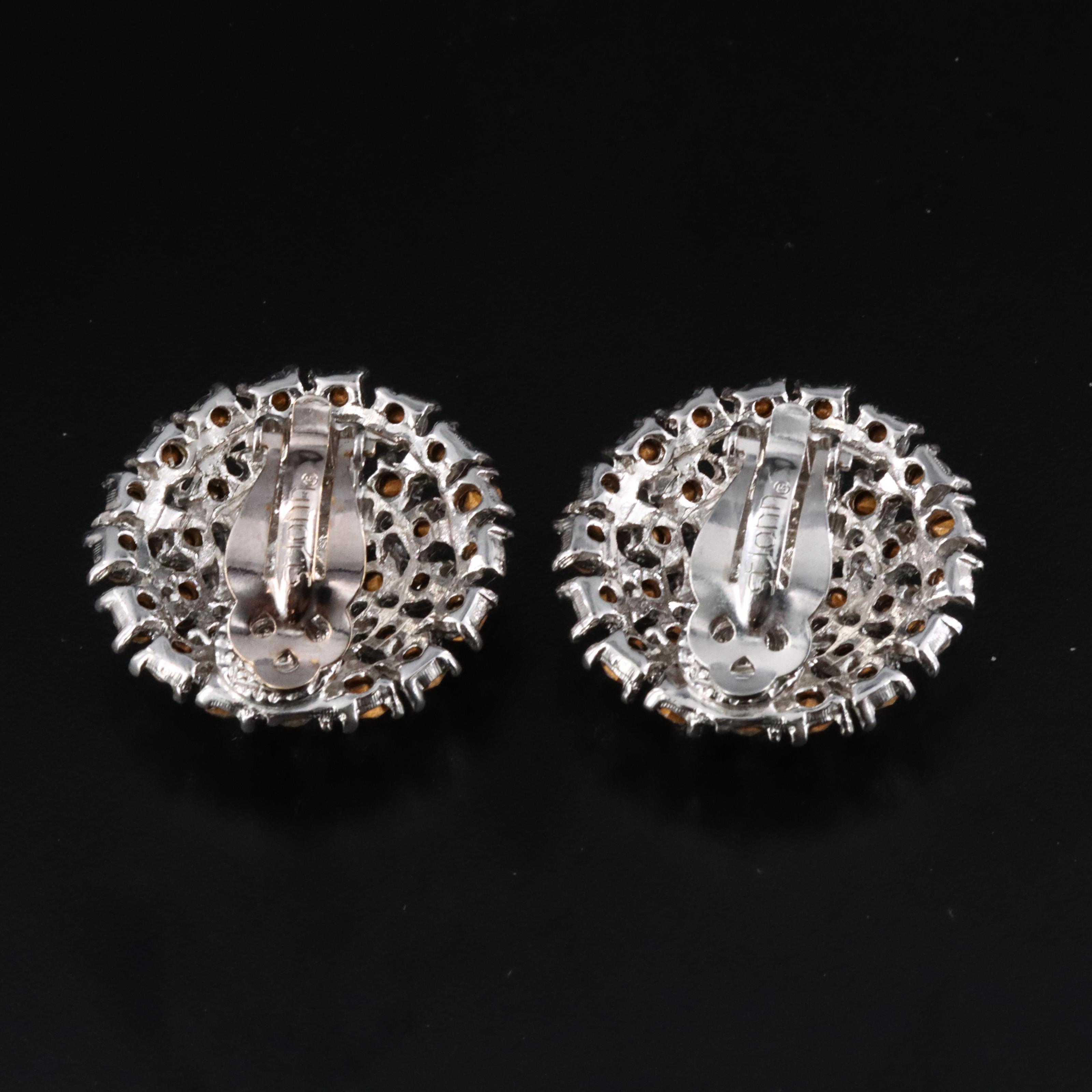 St. John Rhinestone Clip Earrings
