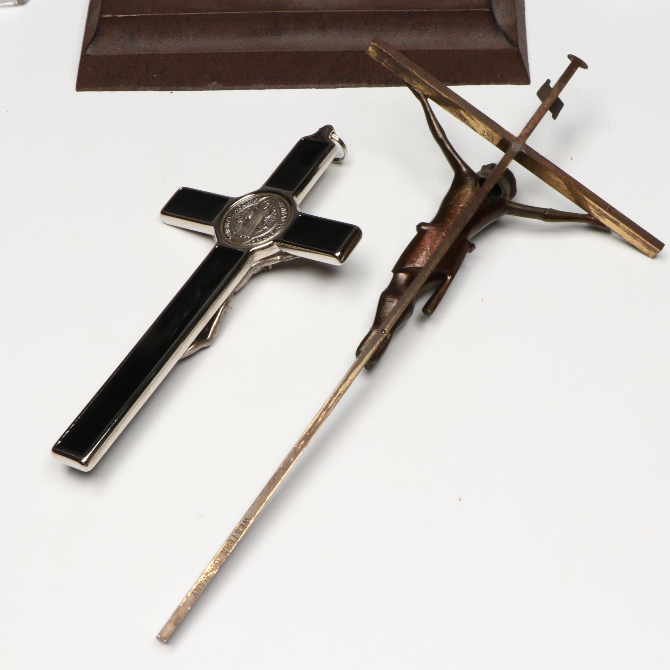 Wrought Iron Cross, Glass Cross Candle Holder, and More Christian Décor