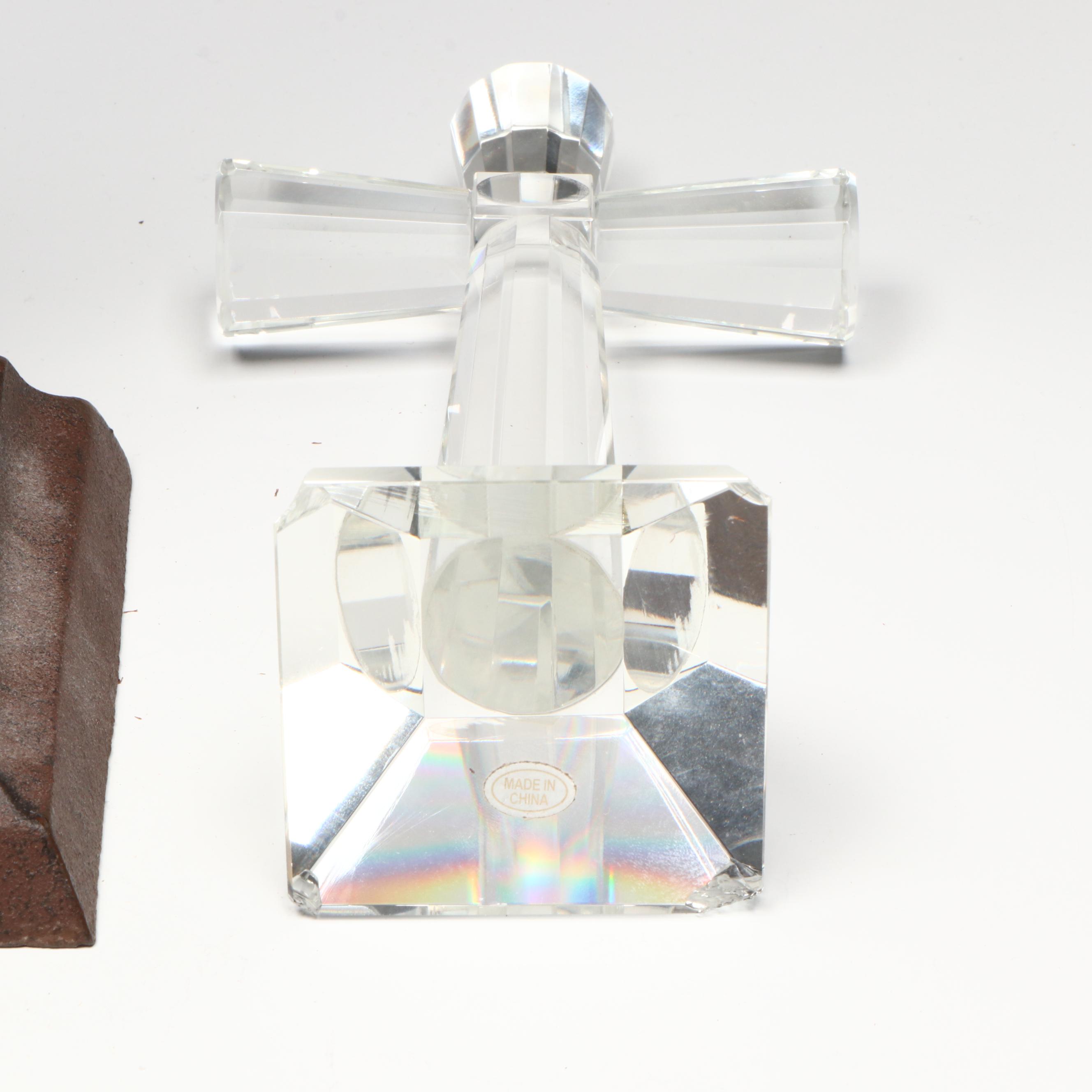 Wrought Iron Cross, Glass Cross Candle Holder, and More Christian Décor