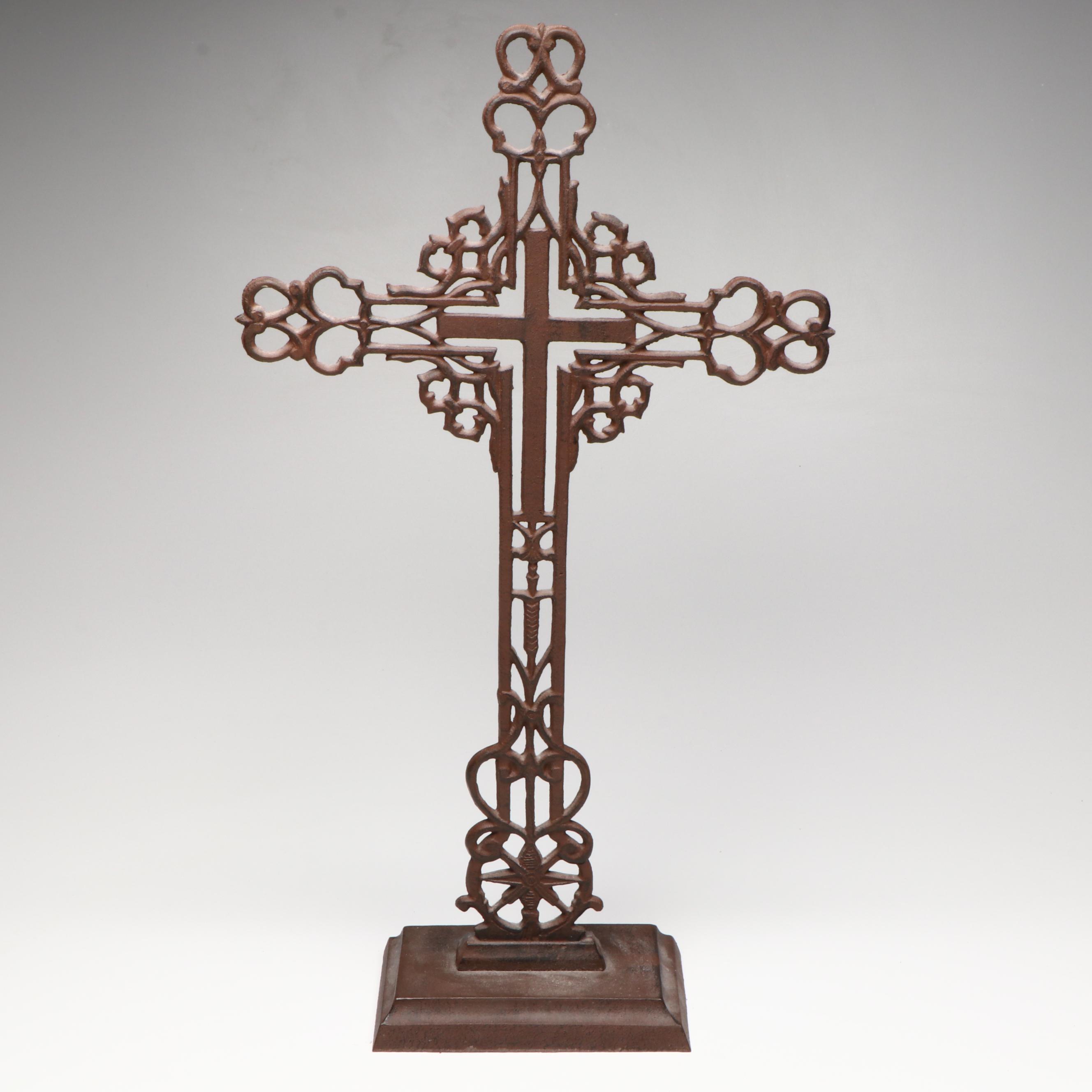 Wrought Iron Cross, Glass Cross Candle Holder, and More Christian Décor