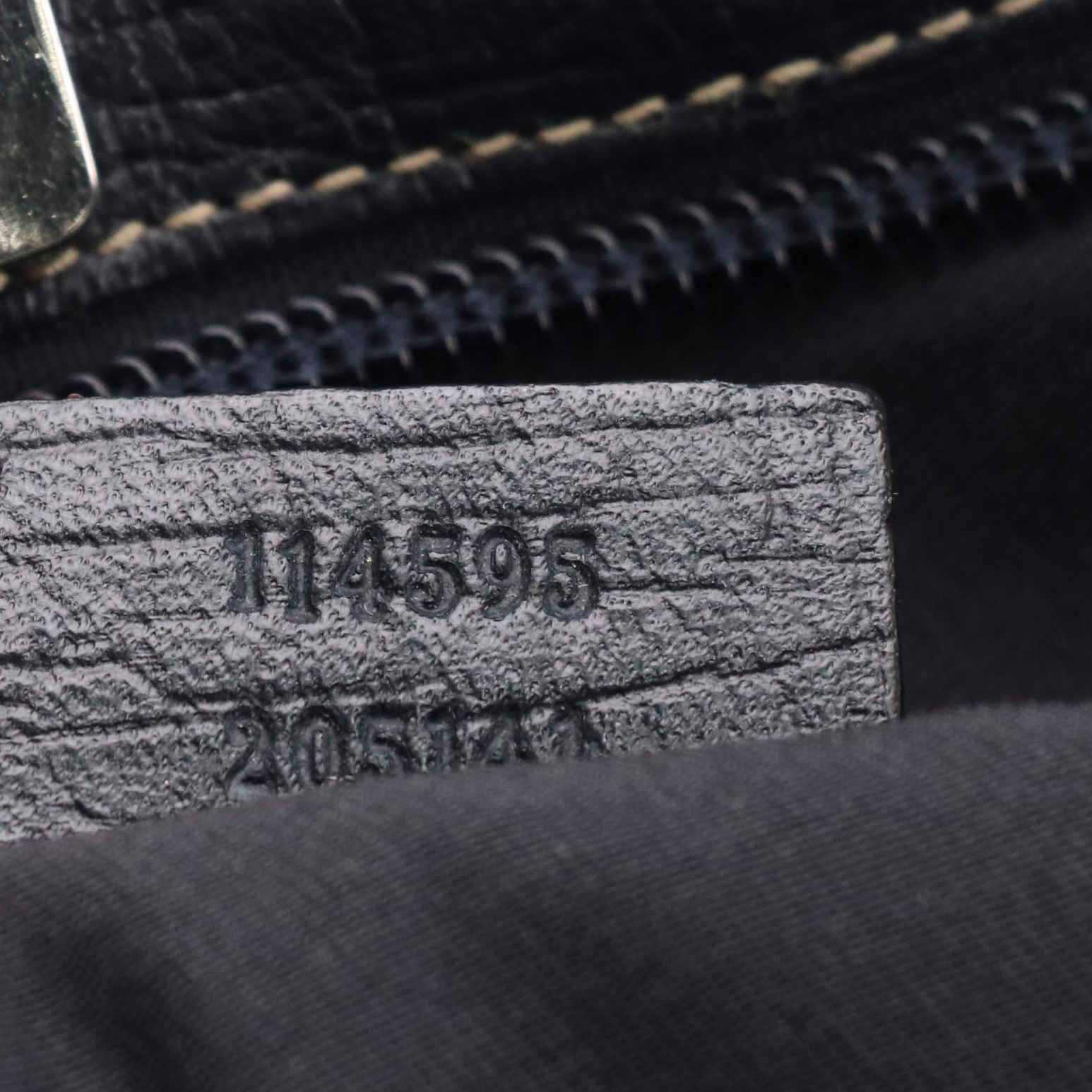 Gucci Navy GG Supreme Canvas and Leather Tote