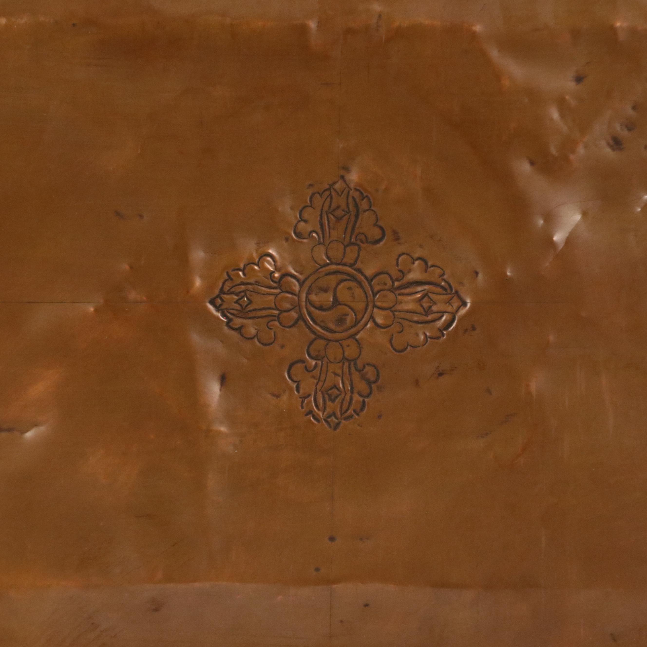 Tibetan Copper Repoussé Depicting Buddhist Deities